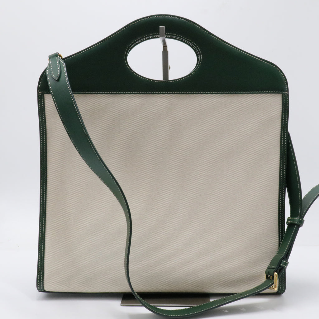 Logo Pocket Tote Canvas with Leather Mini