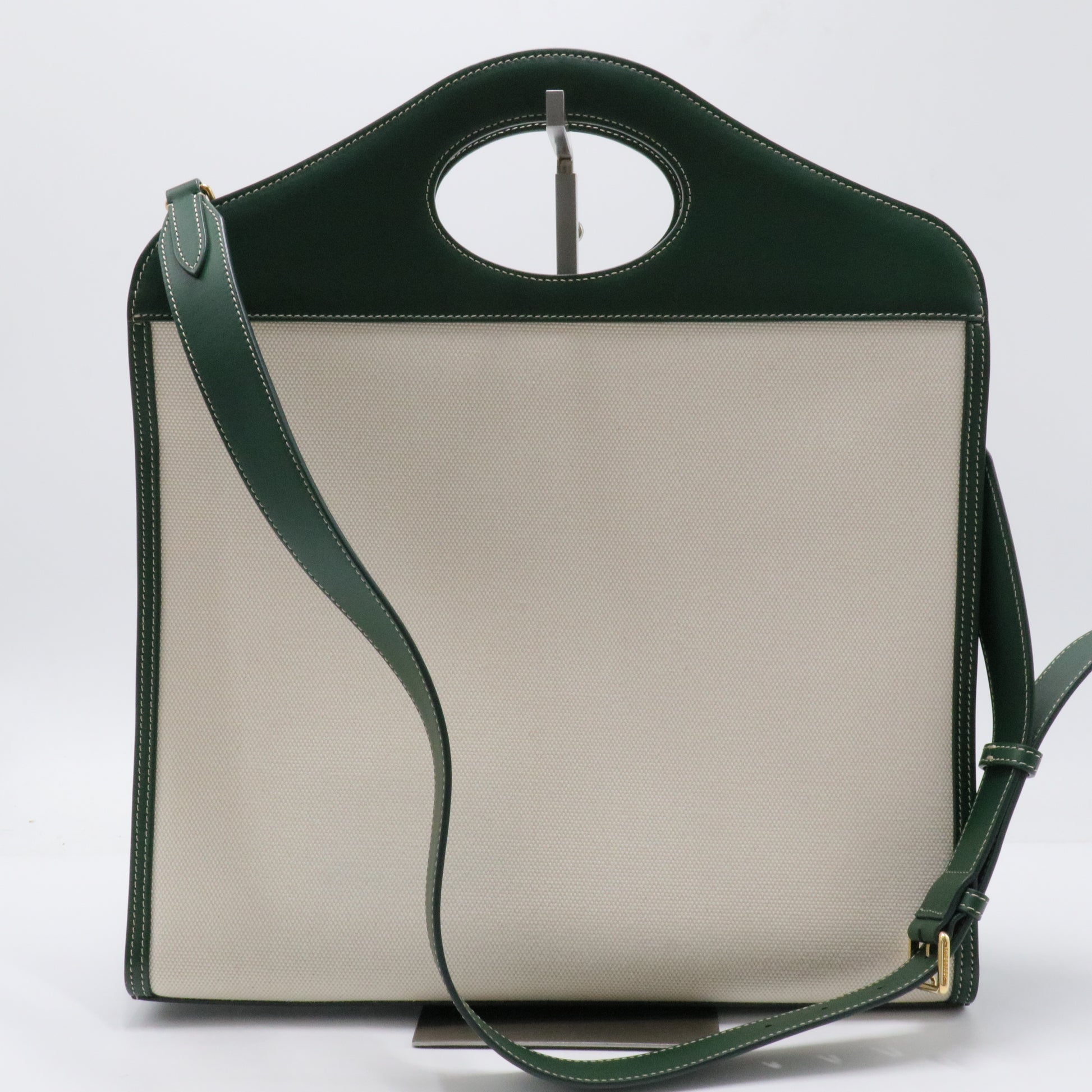 Logo Pocket Tote Canvas with Leather Mini