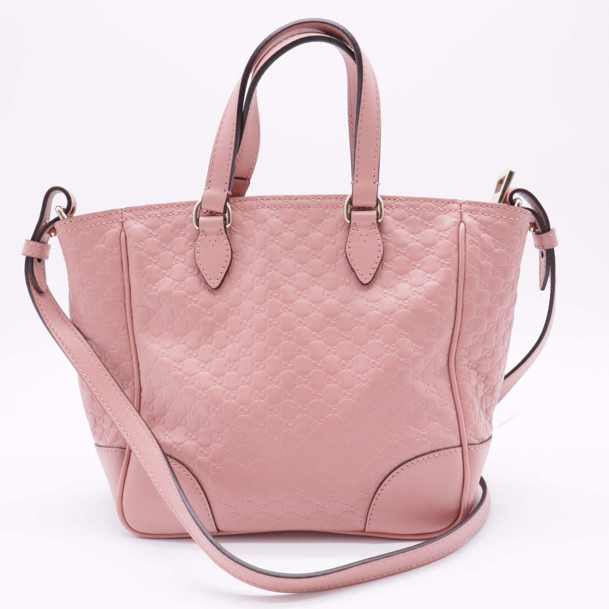 Pink Micro Guccissima Leather Bree Small Top Handle Tote Bag