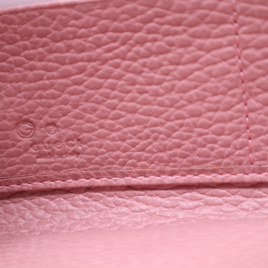Monogram Dollar Calfskin Zip Around Compact Wallet Beige Ebony Soft Pink W21033