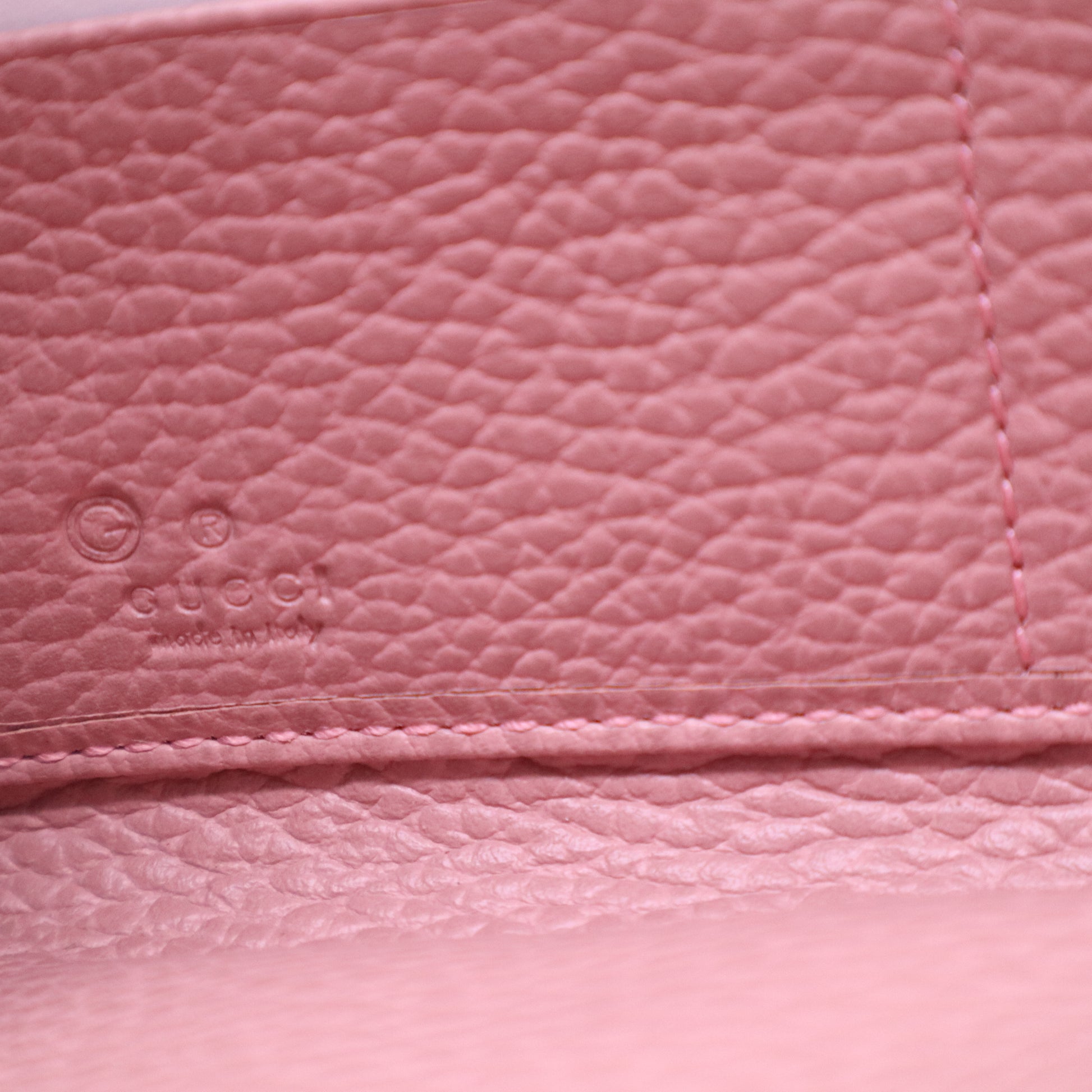 Monogram Dollar Calfskin Zip Around Compact Wallet Beige Ebony Soft Pink W21033
