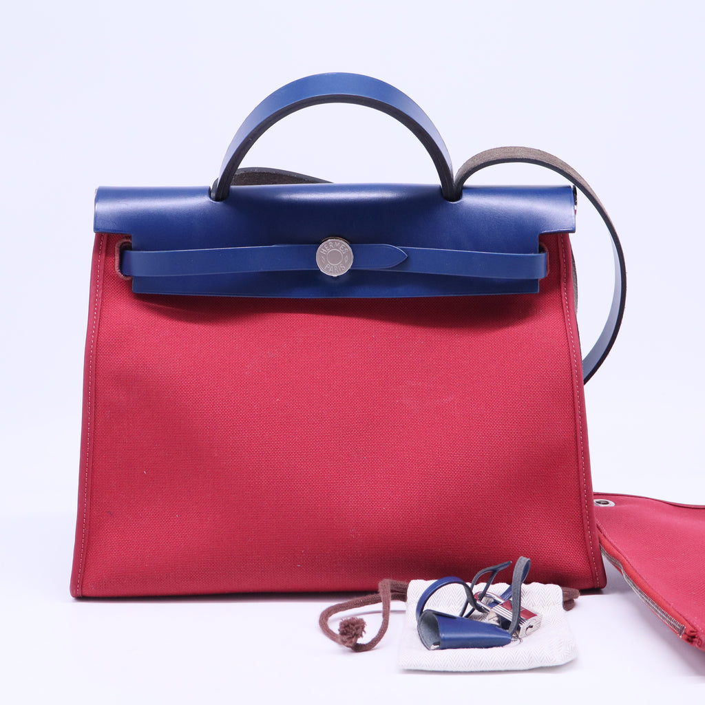 Military Toile Vache Hunter Herbag Zip 31 PM Rouge Grenat Bleu Saphir B20350