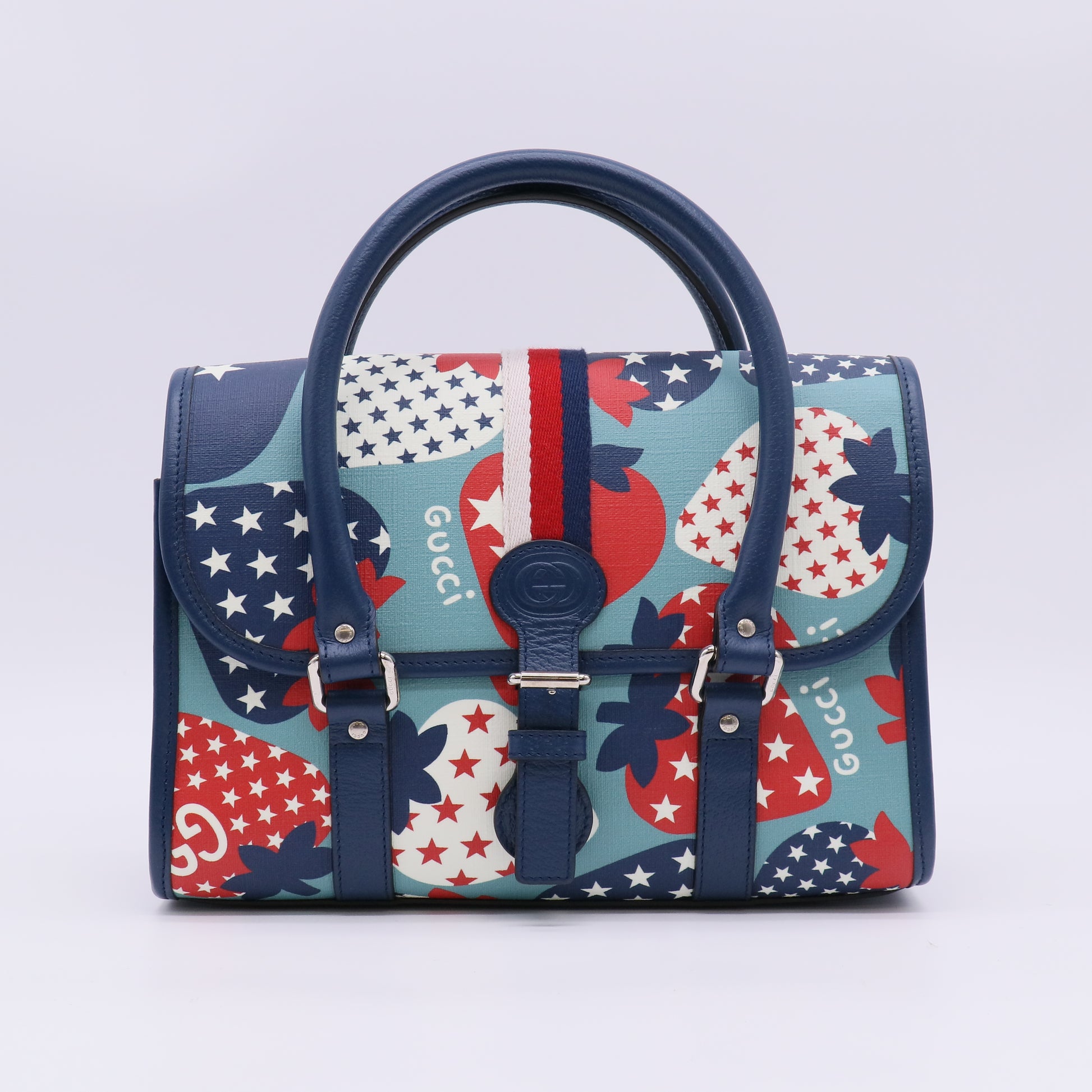 Gucci Children's Strawberry Star Top Handle Satchel Bag B23634