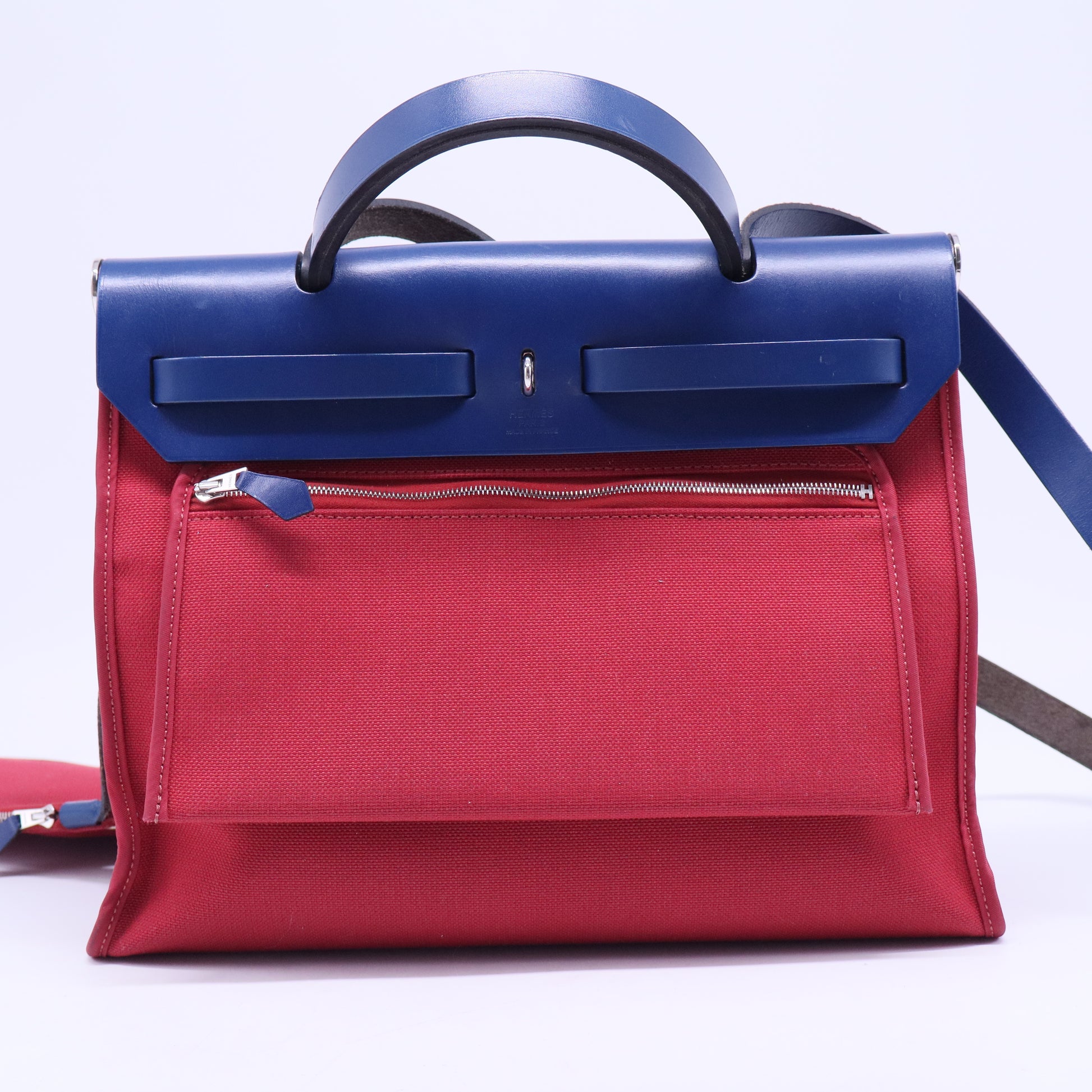 Military Toile Vache Hunter Herbag Zip 31 PM Rouge Grenat Bleu Saphir B20350