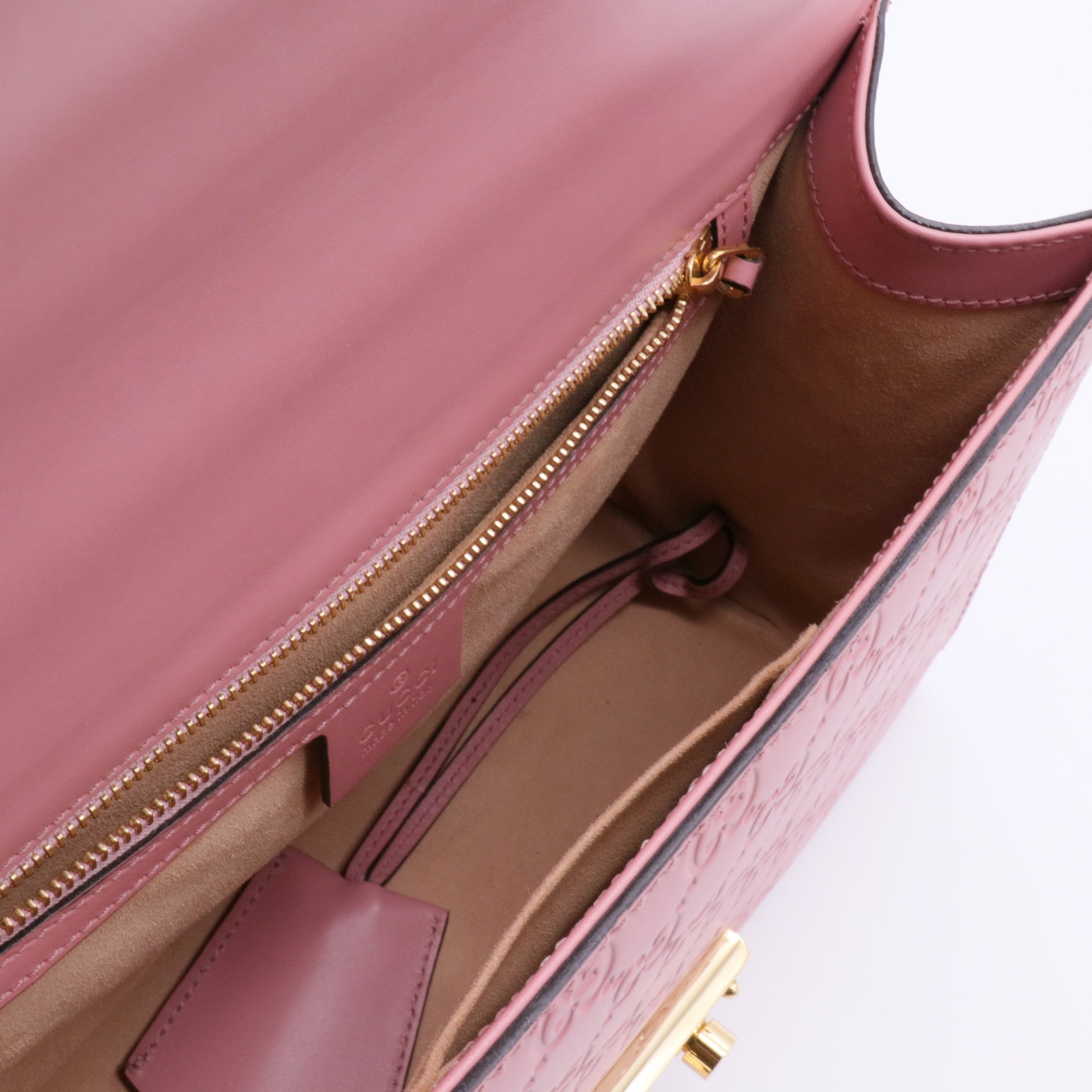 Pink Guccissima Leather Padlock Medium Shoulder Bag