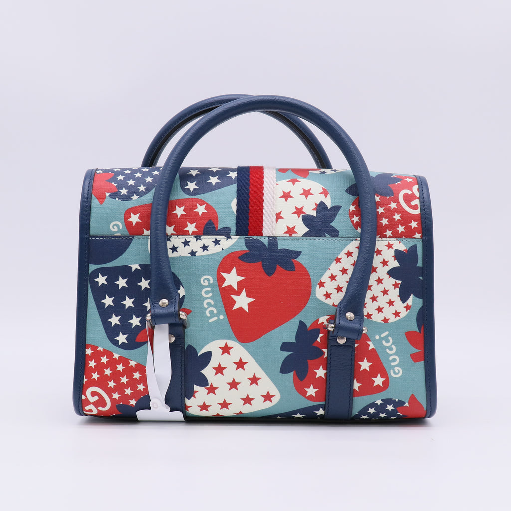 Gucci Children's Strawberry Star Top Handle Satchel Bag B23634