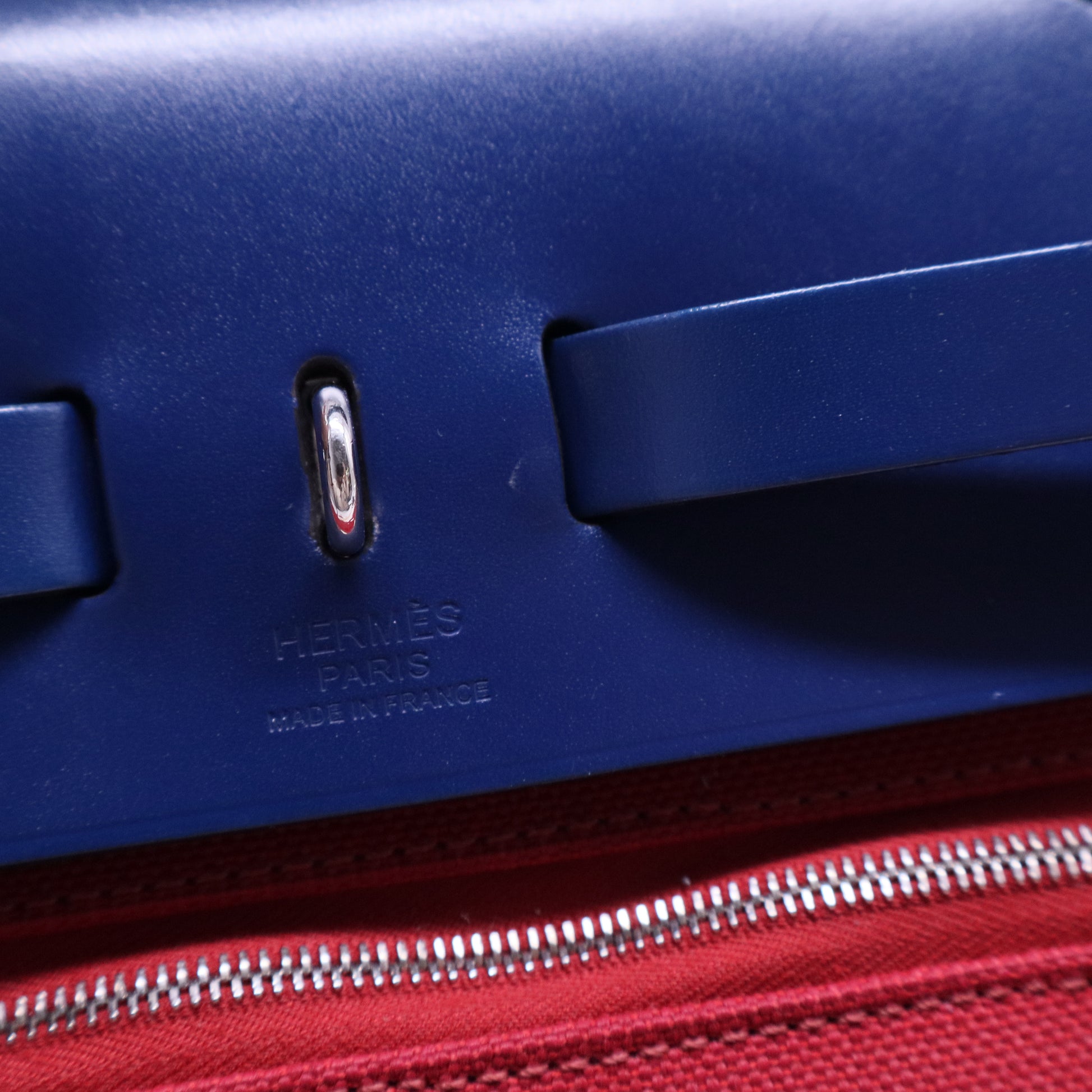 Military Toile Vache Hunter Herbag Zip 31 PM Rouge Grenat Bleu Saphir B20350