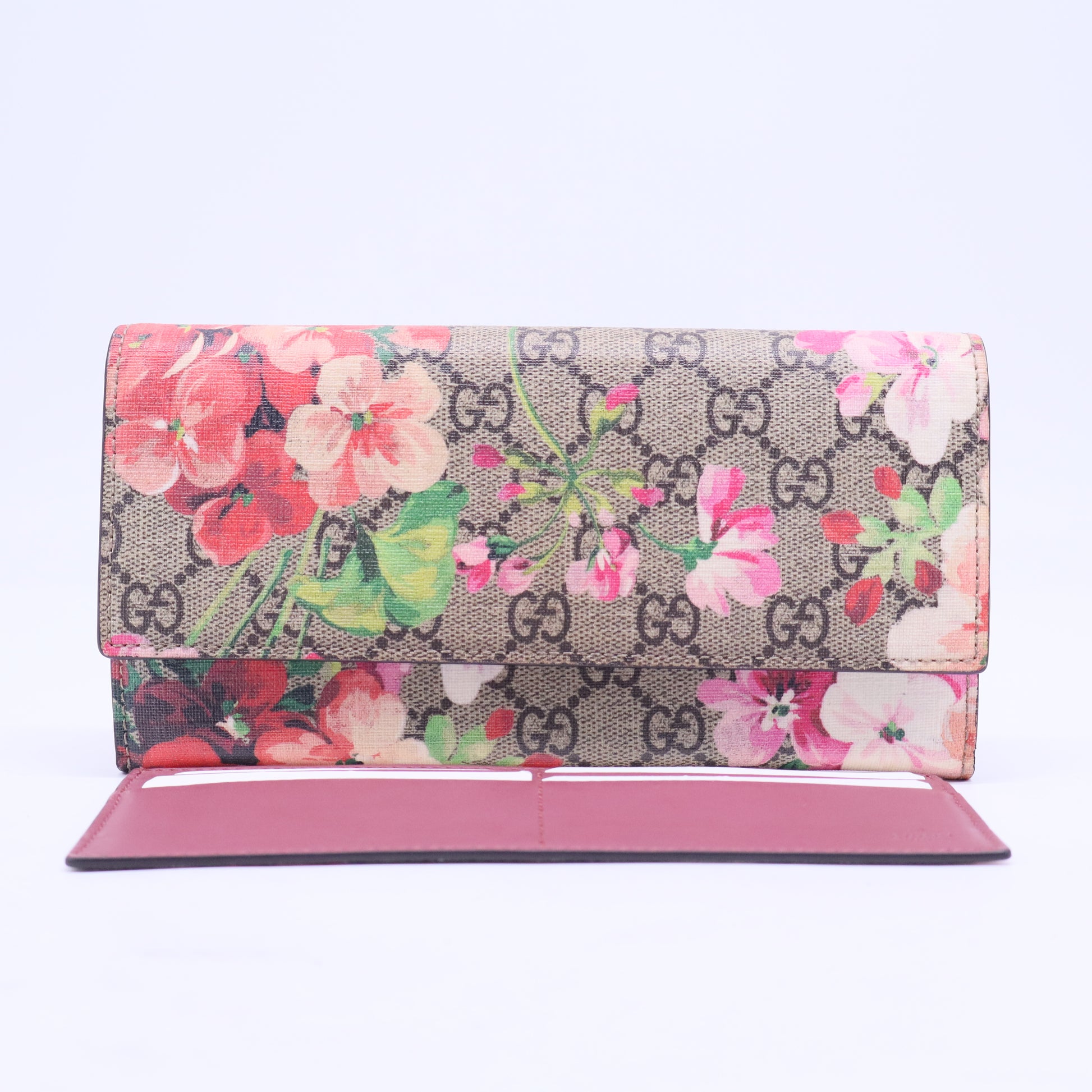 Continental Wallet Blooms Print GG Coated Canvas W20424