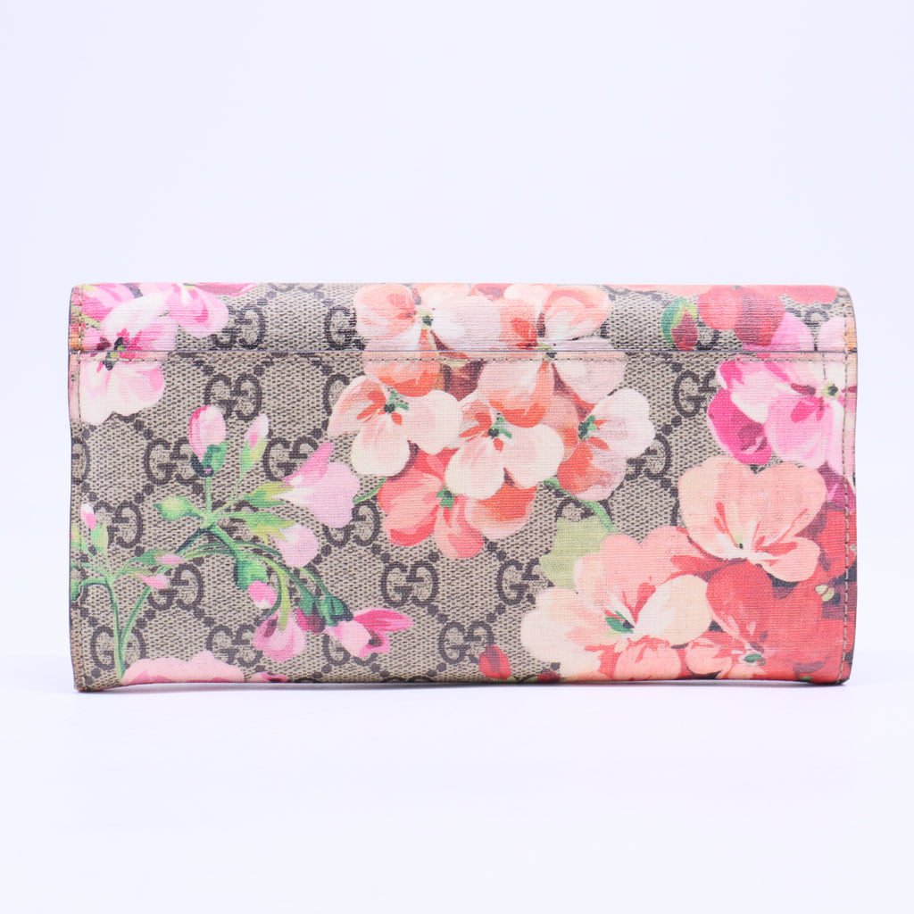 Continental Wallet Blooms Print GG Coated Canvas W20424