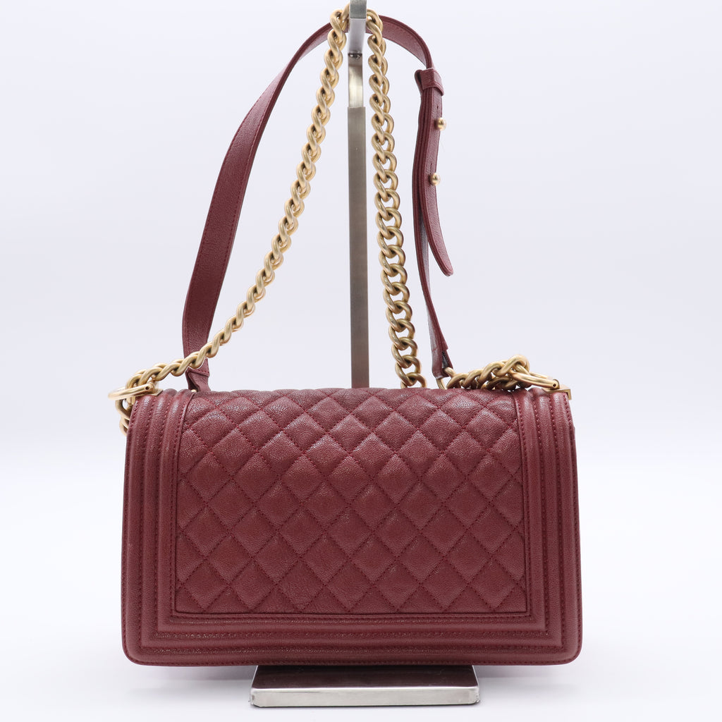 Le Boy Old Medium in Pink Cavier Gold Hardware LDJ2387 twins