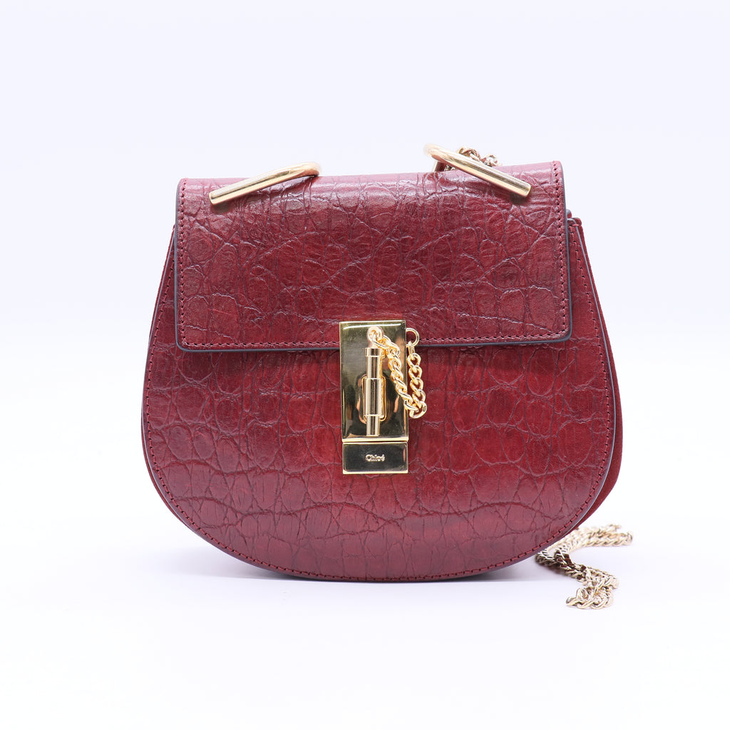 Drew Crossbody Bag Crocodile Embossed Leather Mini  B20840