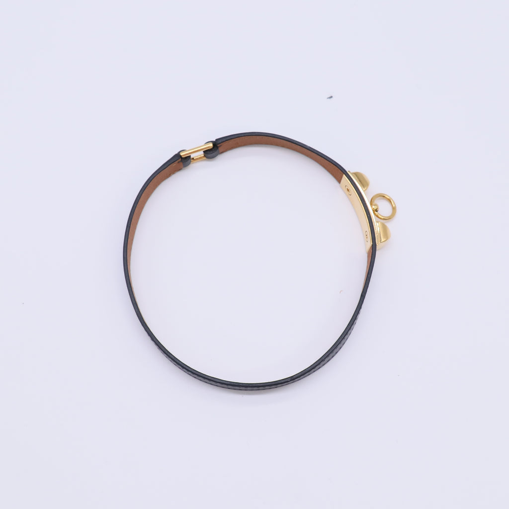 Hermes Rivale Double Tour black leather bracelet W21781