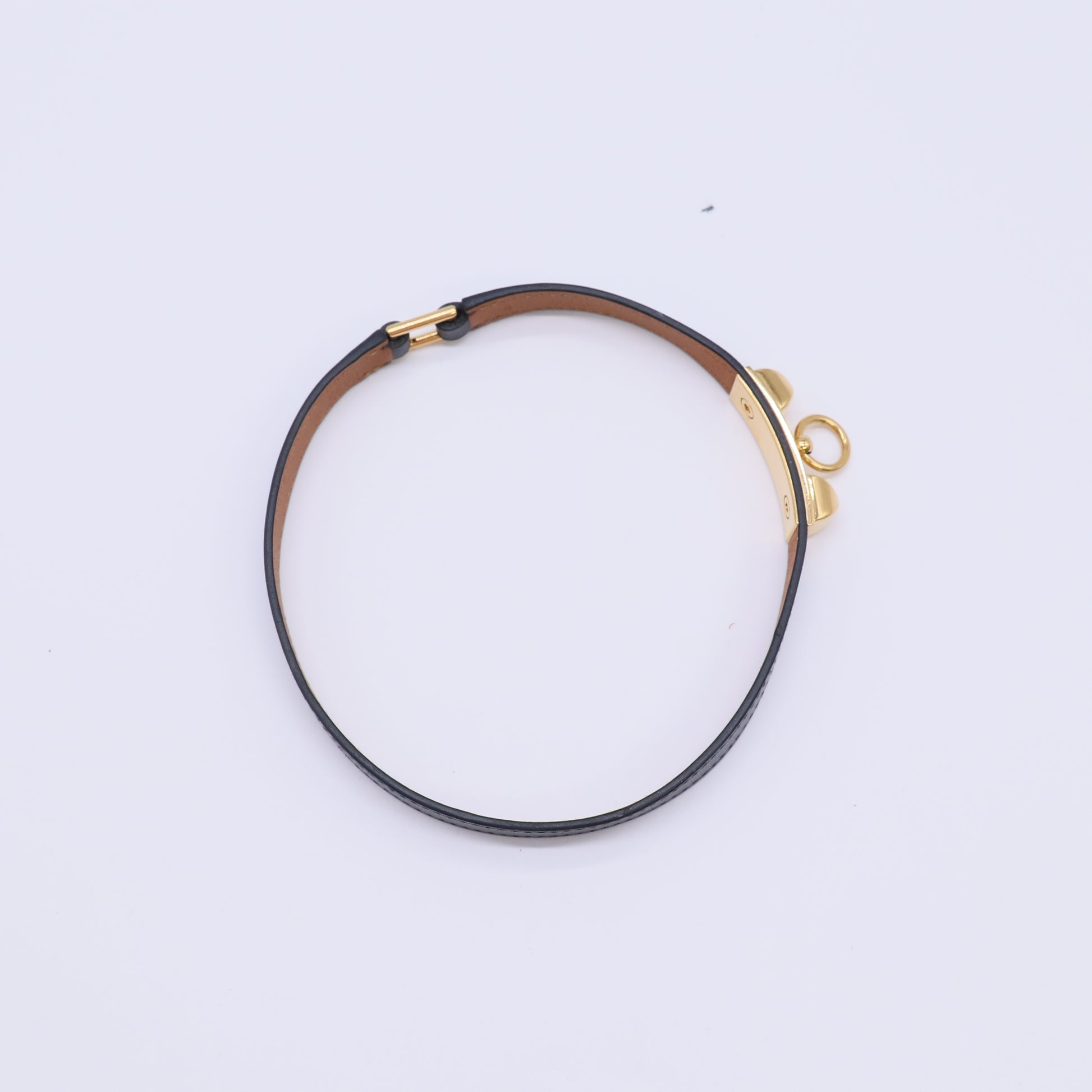 Hermes Rivale Double Tour black leather bracelet W21781