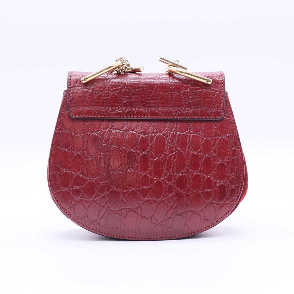 Drew Crossbody Bag Crocodile Embossed Leather Mini  B20840