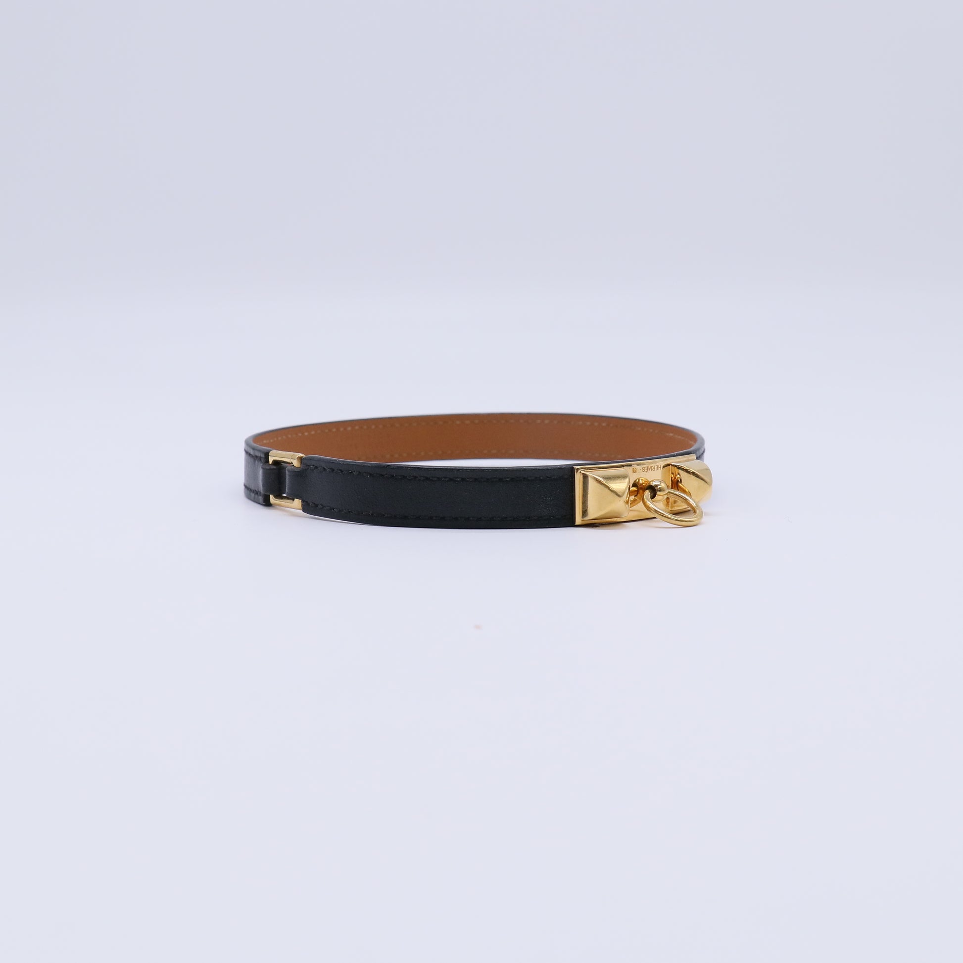 Hermes Rivale Double Tour black leather bracelet W21781