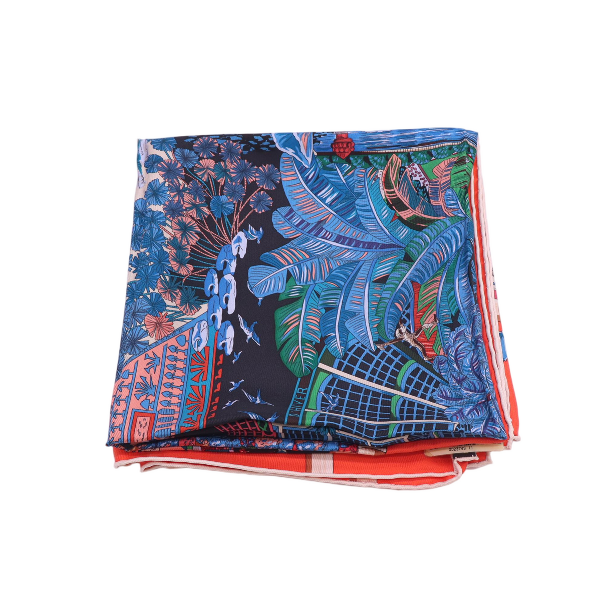 Hermes Scarf Jardin d'Hiver Silk orange Carre winter garden W23229
