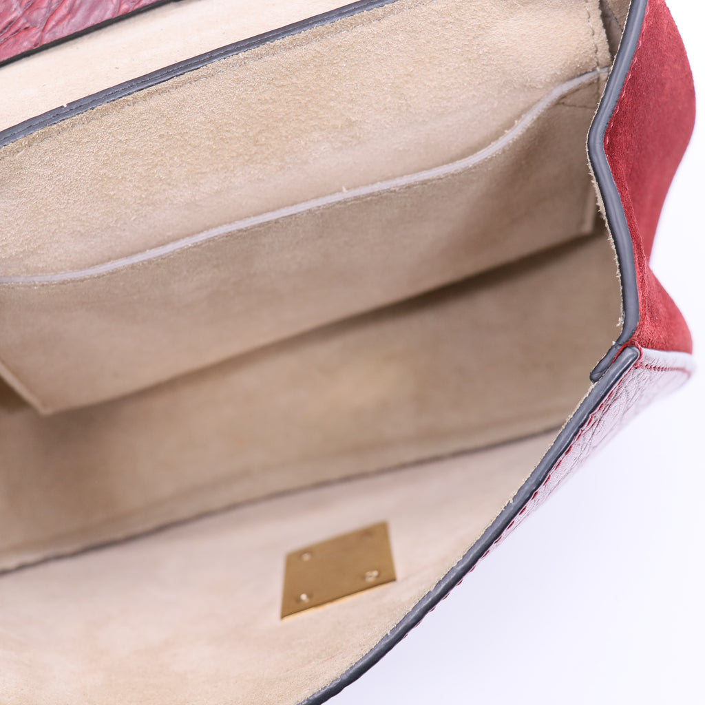 Drew Crossbody Bag Crocodile Embossed Leather Mini  B20840