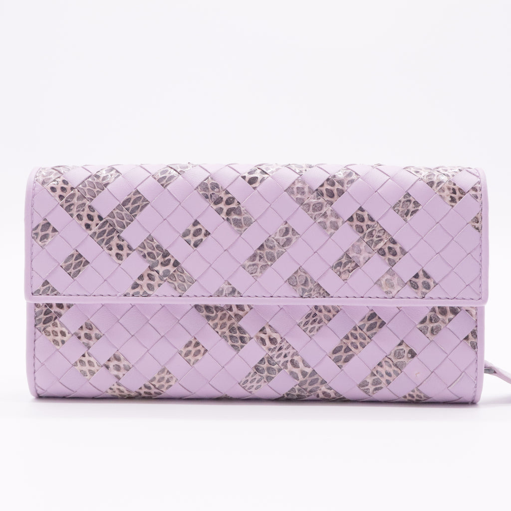 Intrecciato Weave Leather Wallet