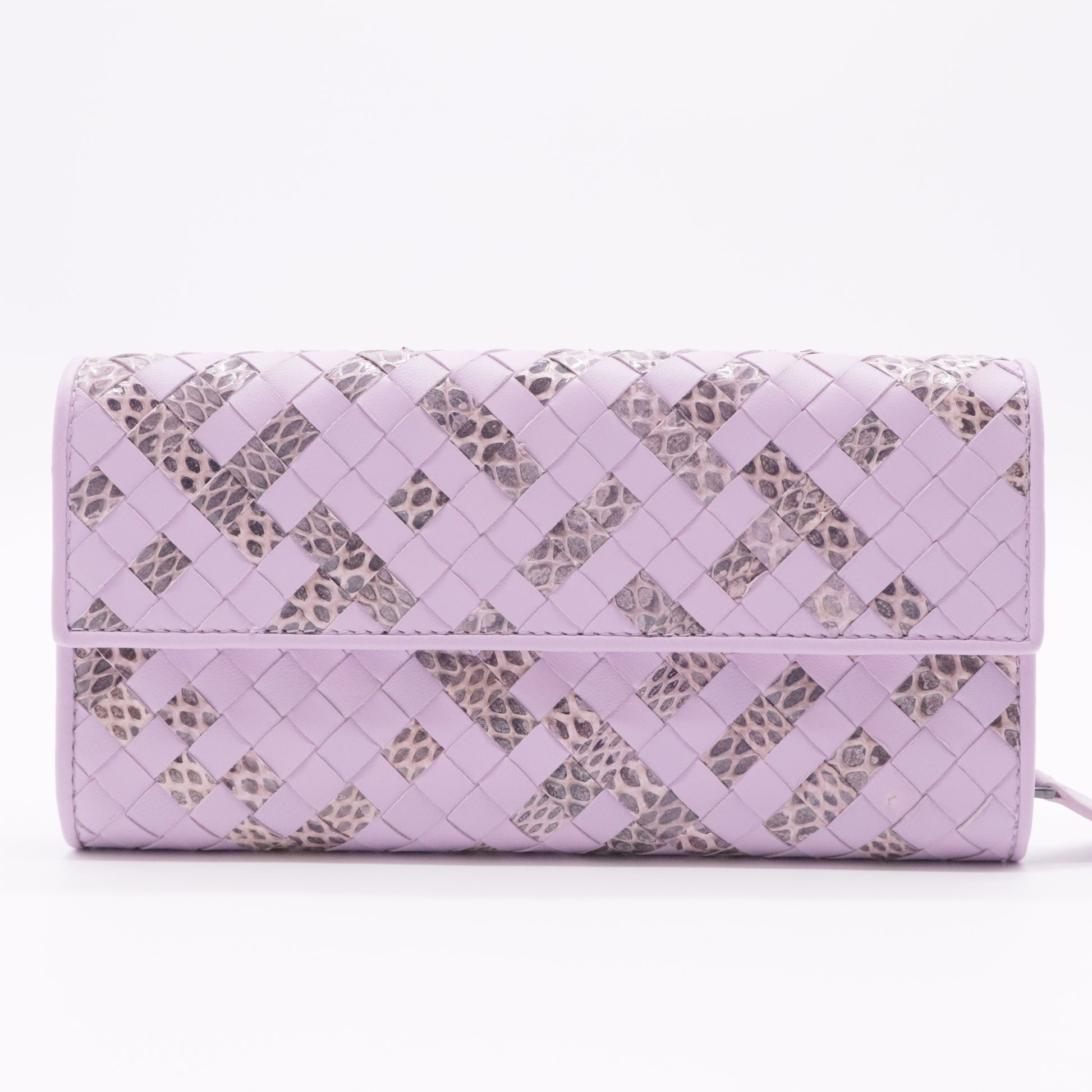 Intrecciato Weave Leather Wallet