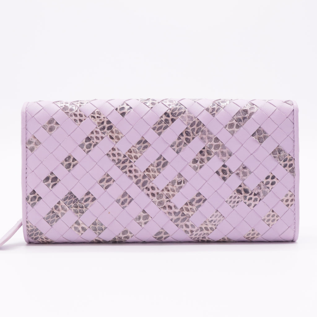 Intrecciato Weave Leather Wallet