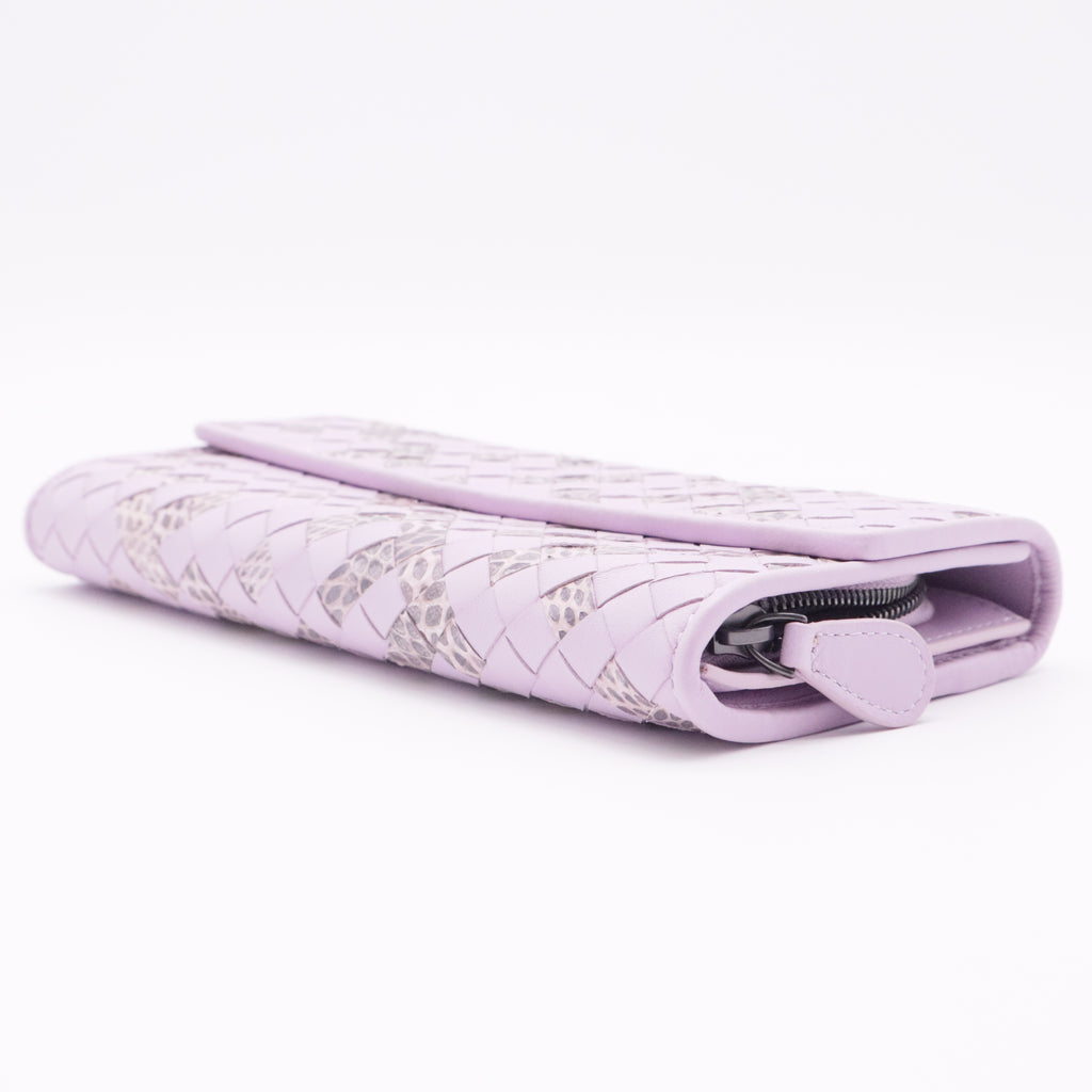 Intrecciato Weave Leather Wallet