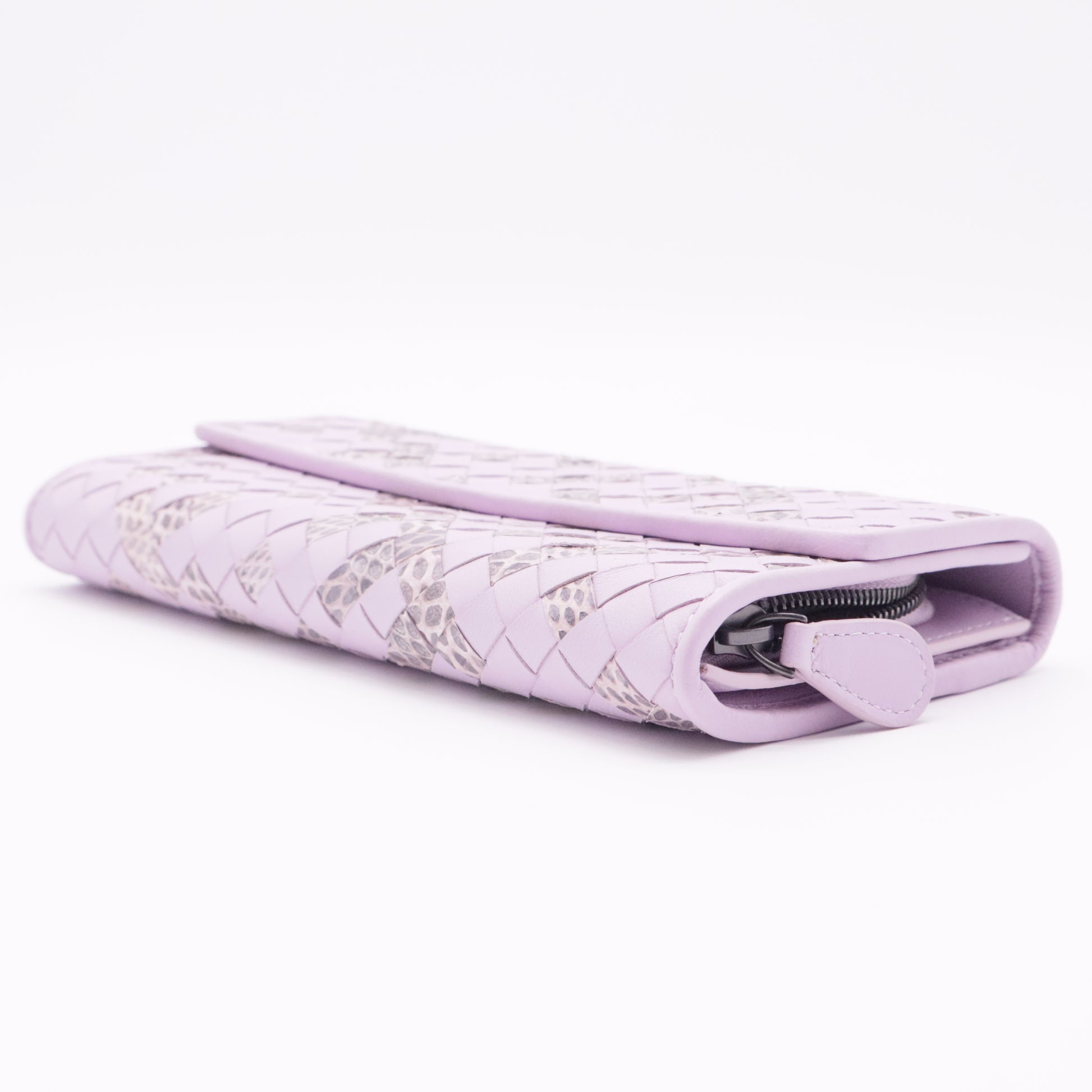 Intrecciato Weave Leather Wallet