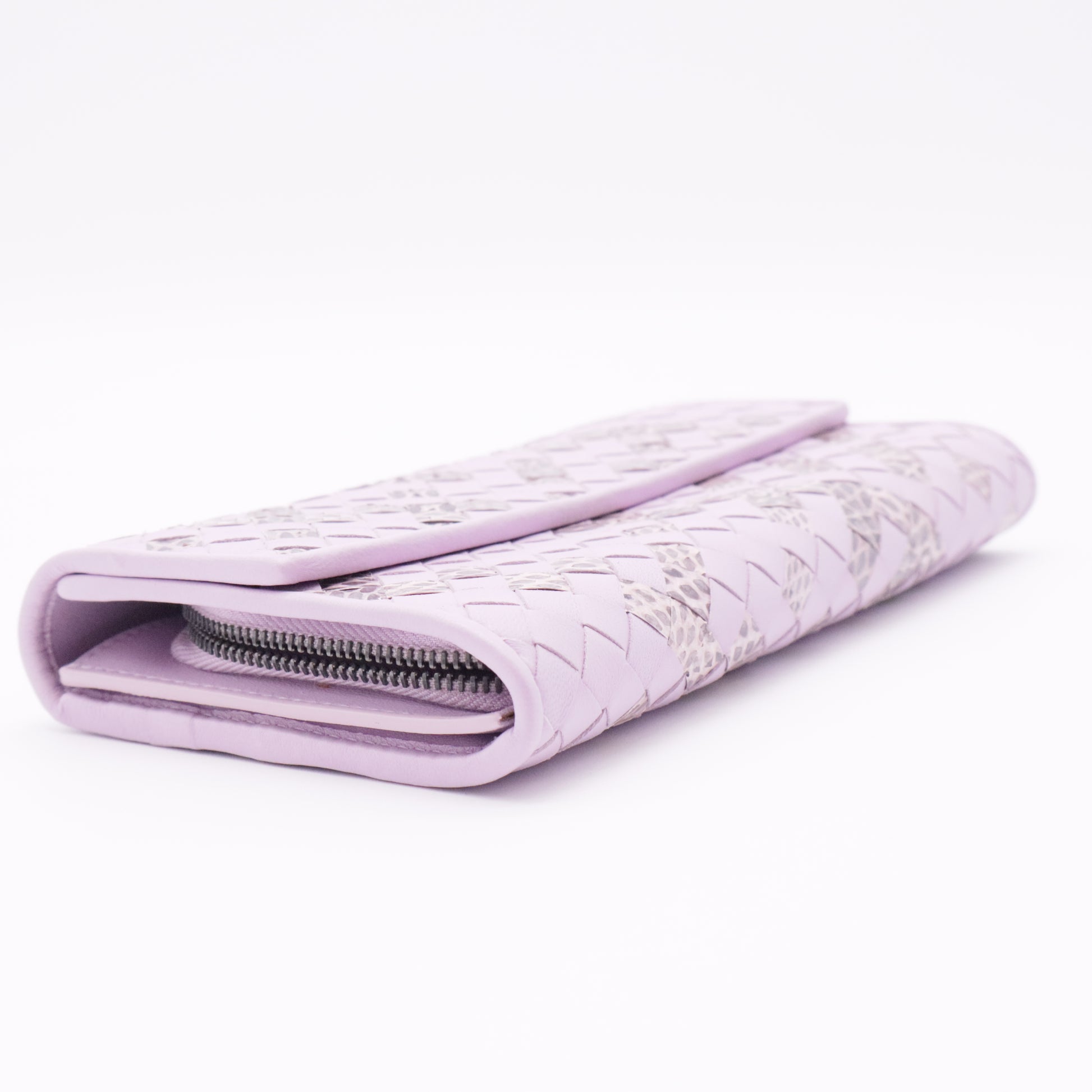 Intrecciato Weave Leather Wallet
