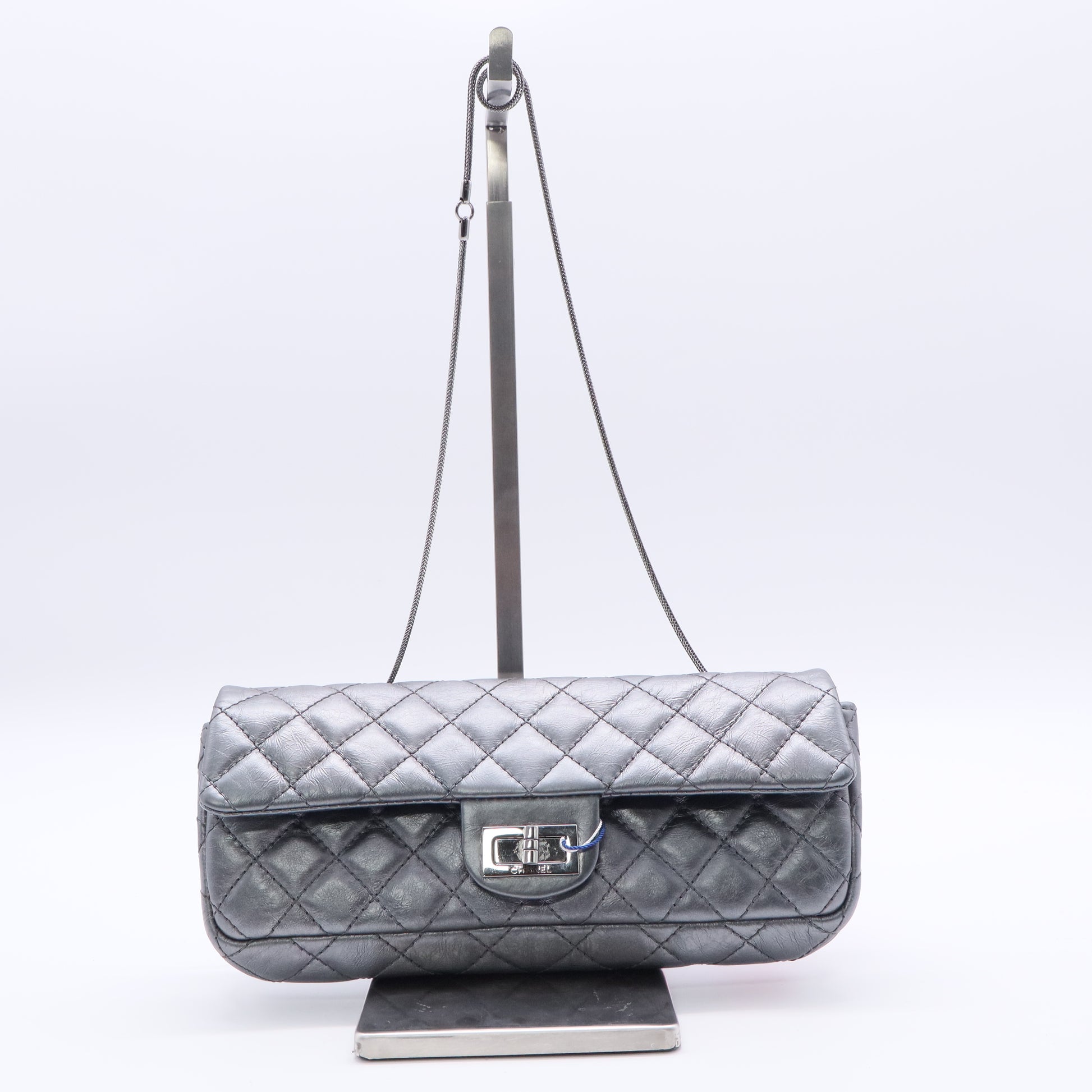 Chanel Rayures East West Reissue Clutch Quilted Calfskin Small twins