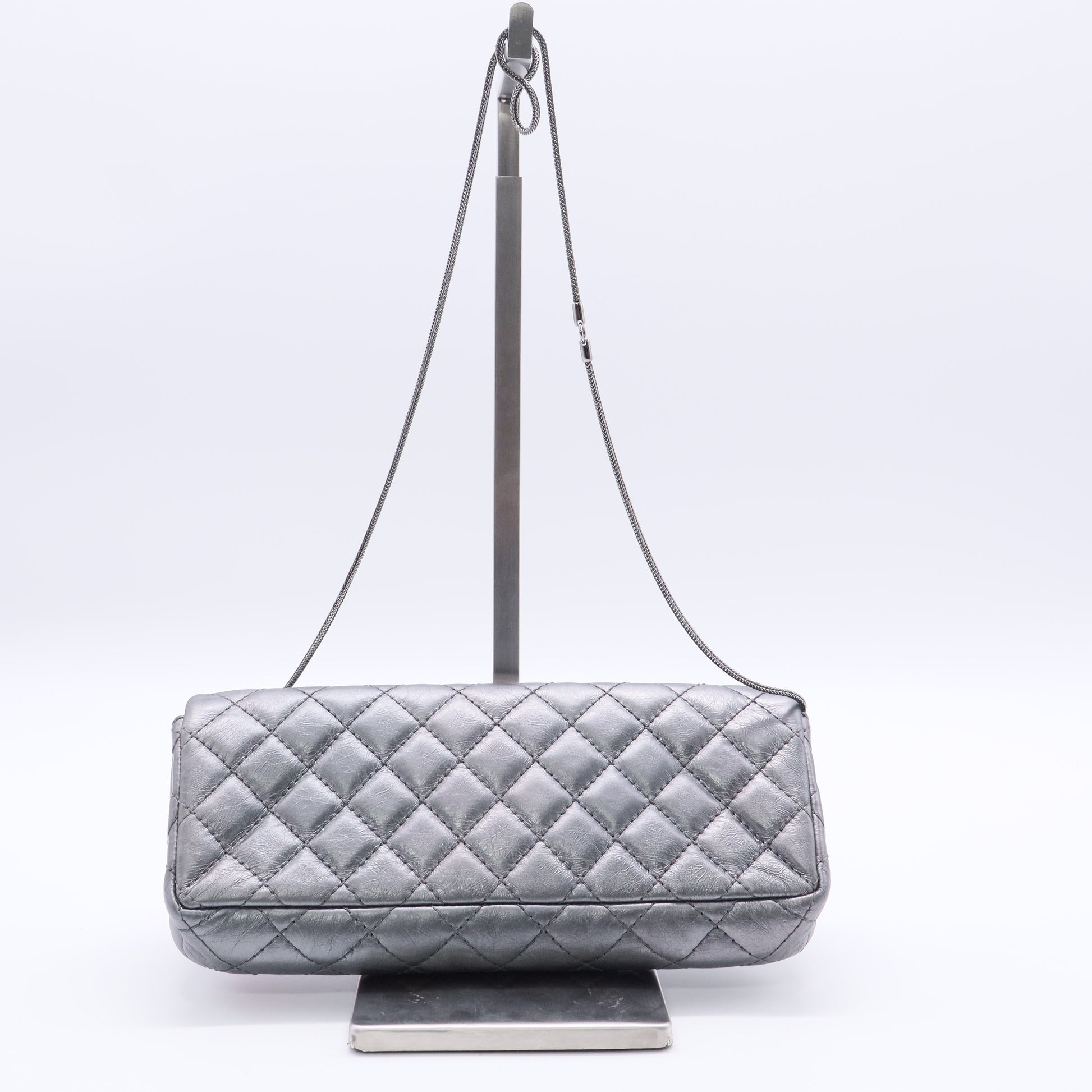Chanel Rayures East West Reissue Clutch Quilted Calfskin Small twins