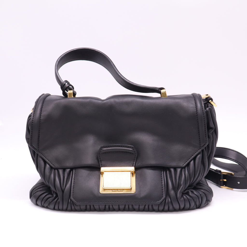 black Miu Miu Matelassé leather handbag B22419