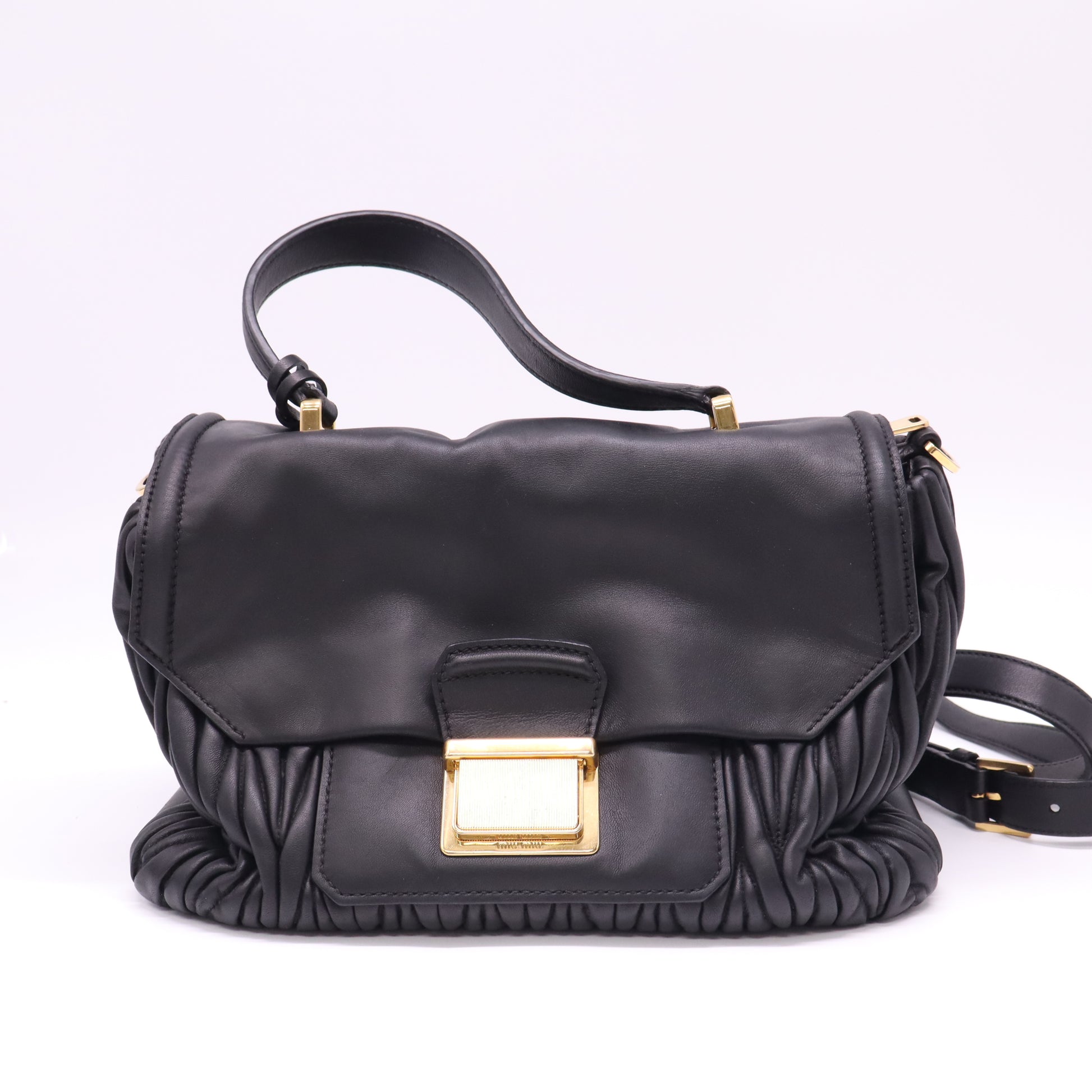 black Miu Miu Matelassé leather handbag B22419