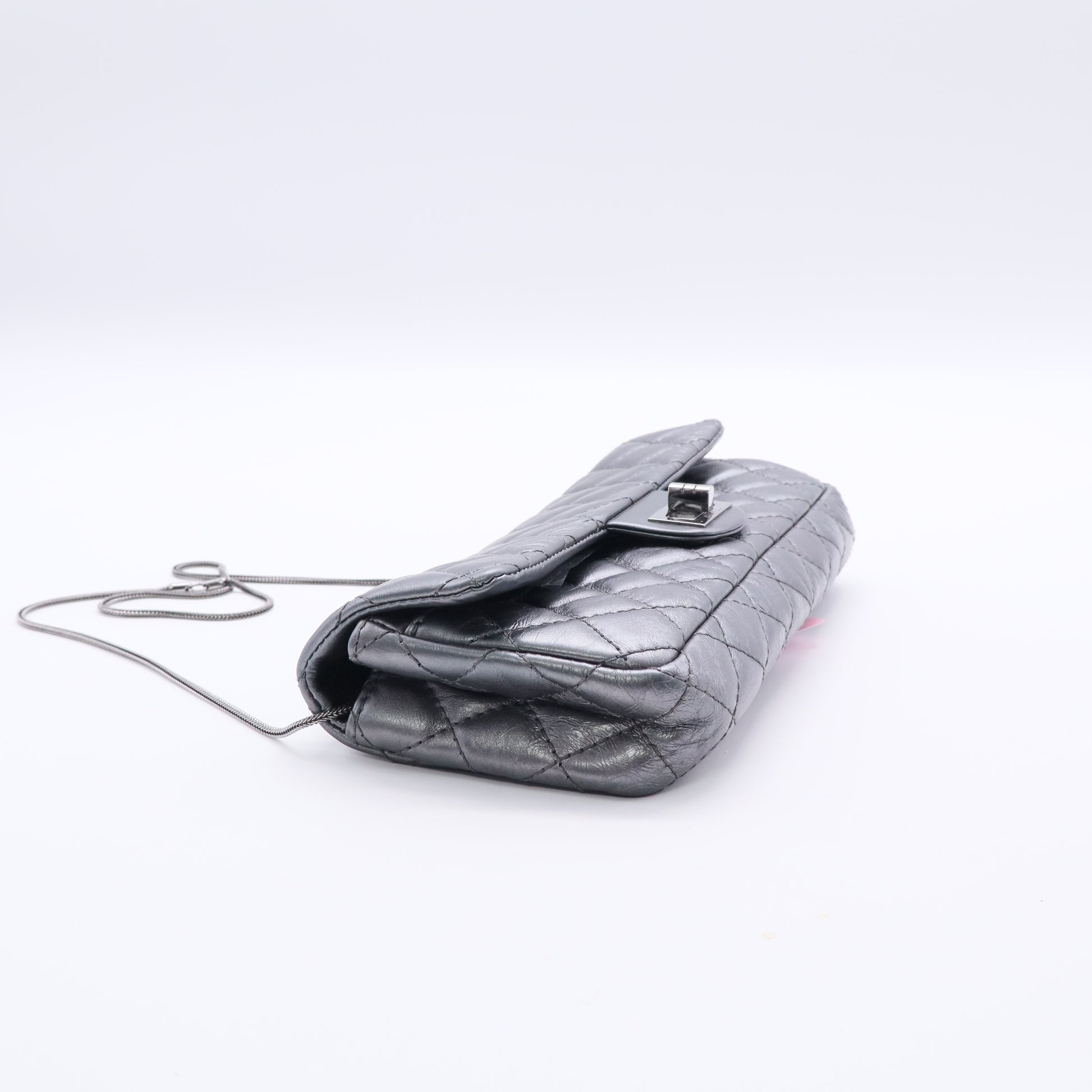 Chanel Rayures East West Reissue Clutch Quilted Calfskin Small twins