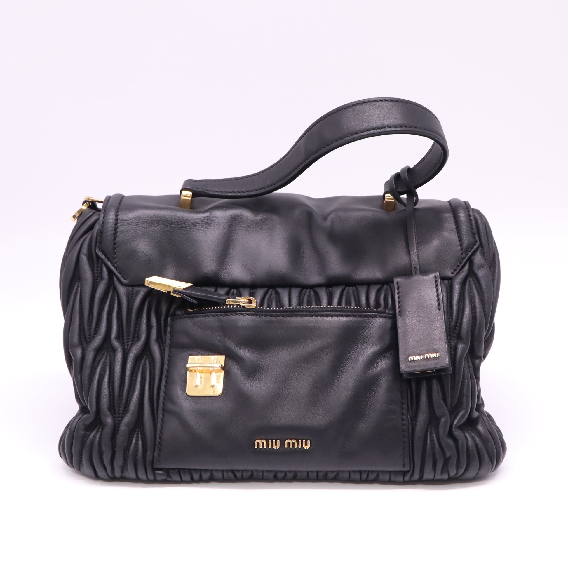 black Miu Miu Matelassé leather handbag B22419