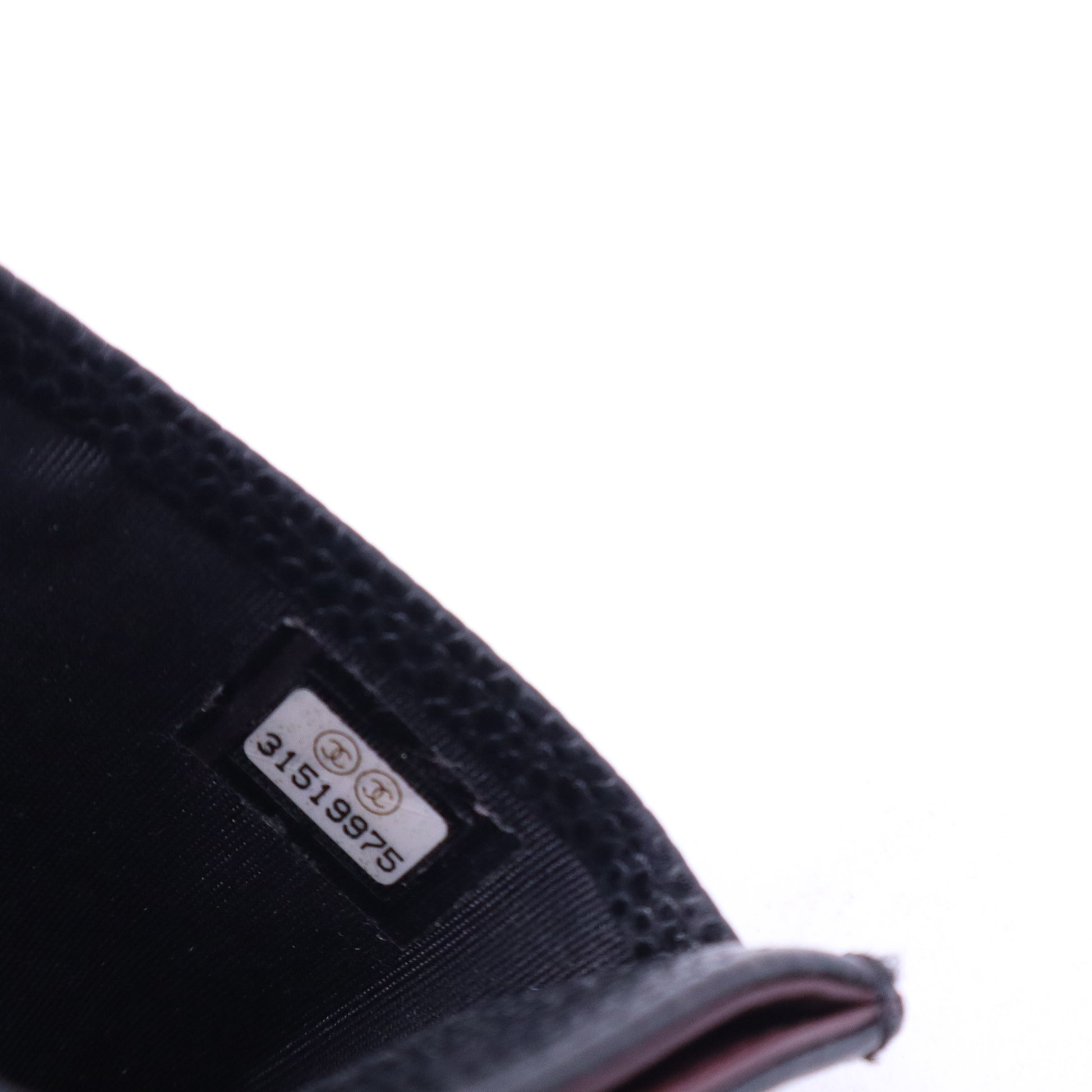 Black Quilted Caviar Leather Classic Card Holder W21030