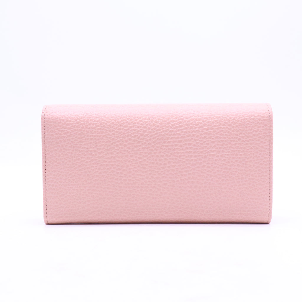 Gucci Dollar Calfskin Garden Continental Wallet Perfect Pink W21028