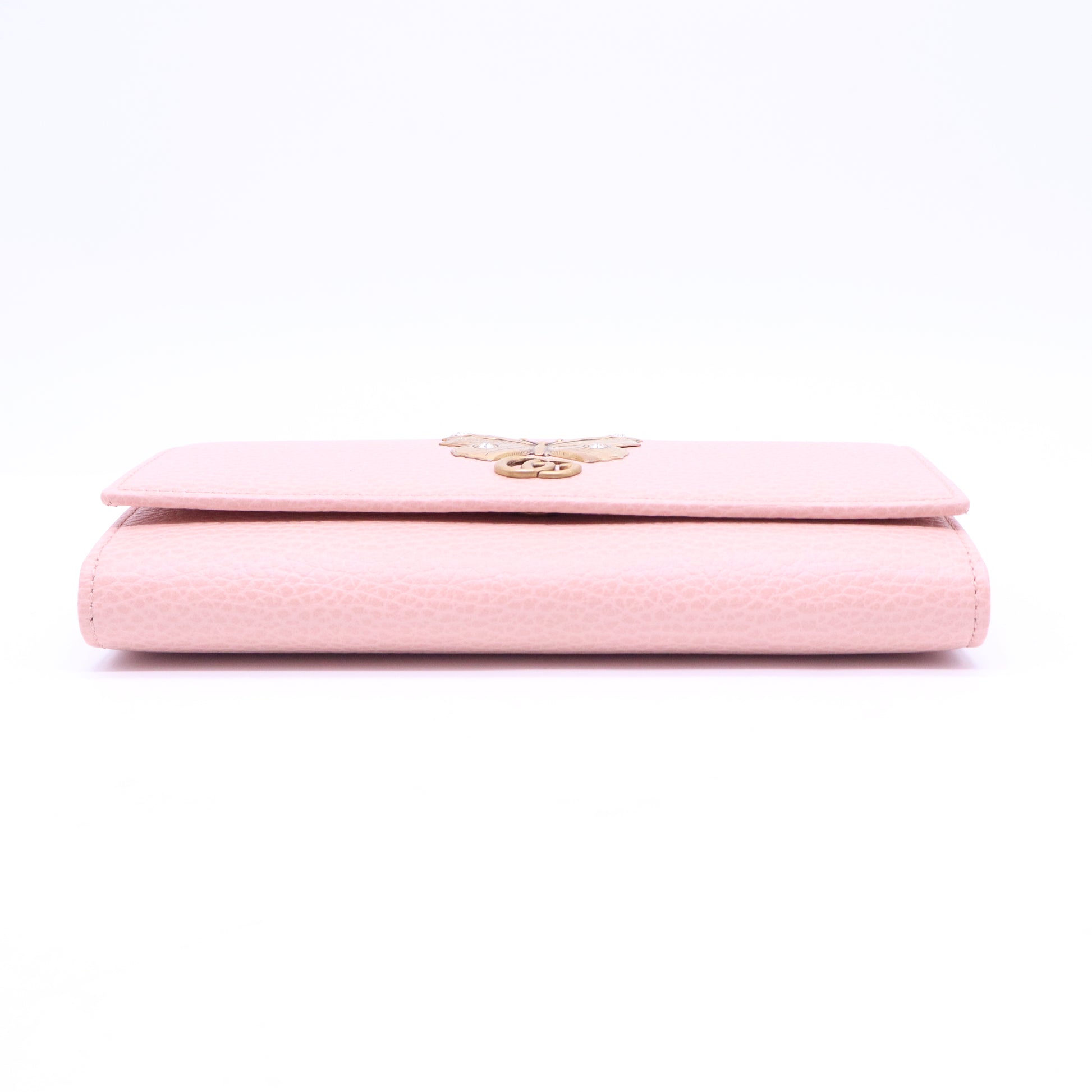 Gucci Dollar Calfskin Garden Continental Wallet Perfect Pink W21028