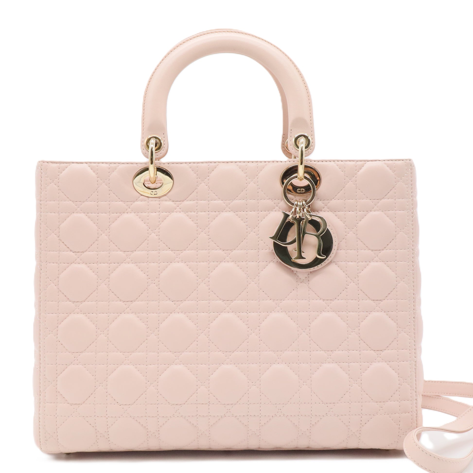 Lambskin Cannage Large Lady Dior Light Pink