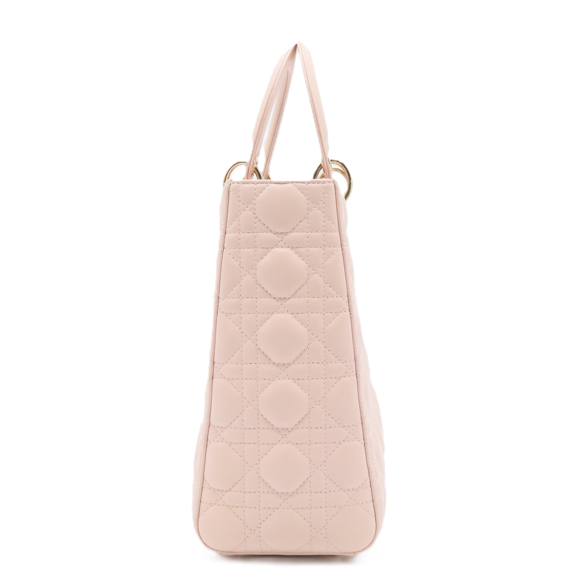 Lambskin Cannage Large Lady Dior Light Pink