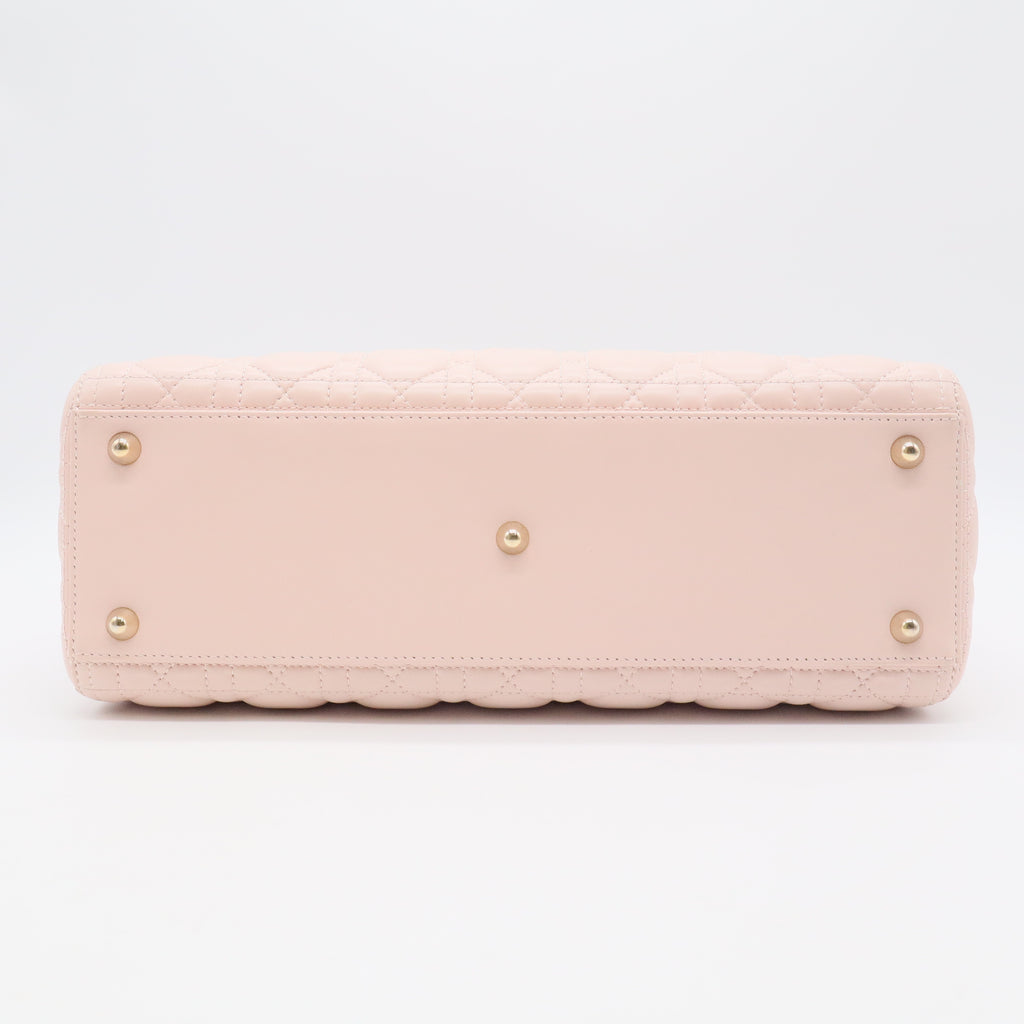 Lambskin Cannage Large Lady Dior Light Pink