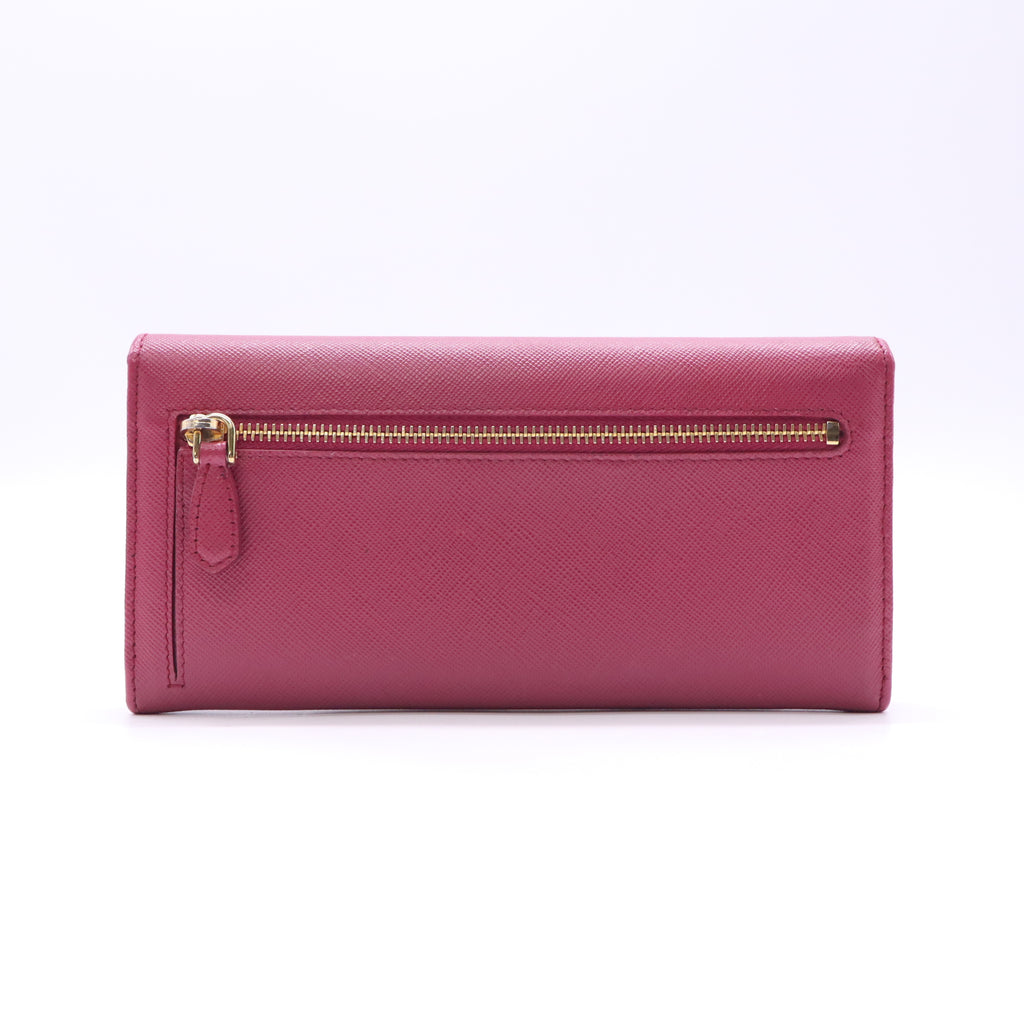 Prada Saffiano Fiocco Bow Continental Wallet W22778