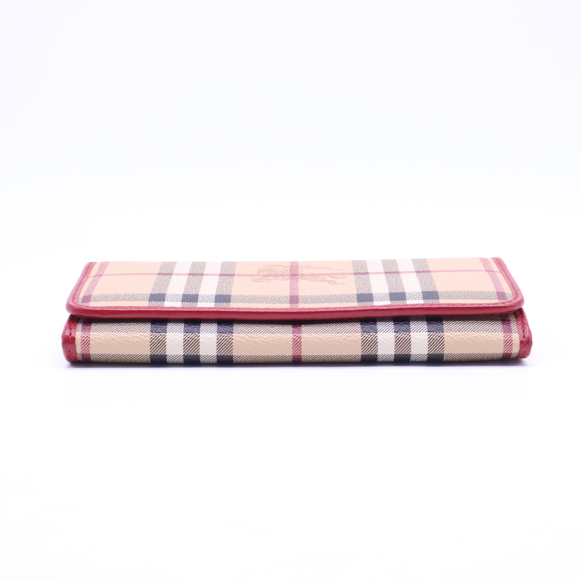 Red/Beige House Check Flap Continental Wallet W20998