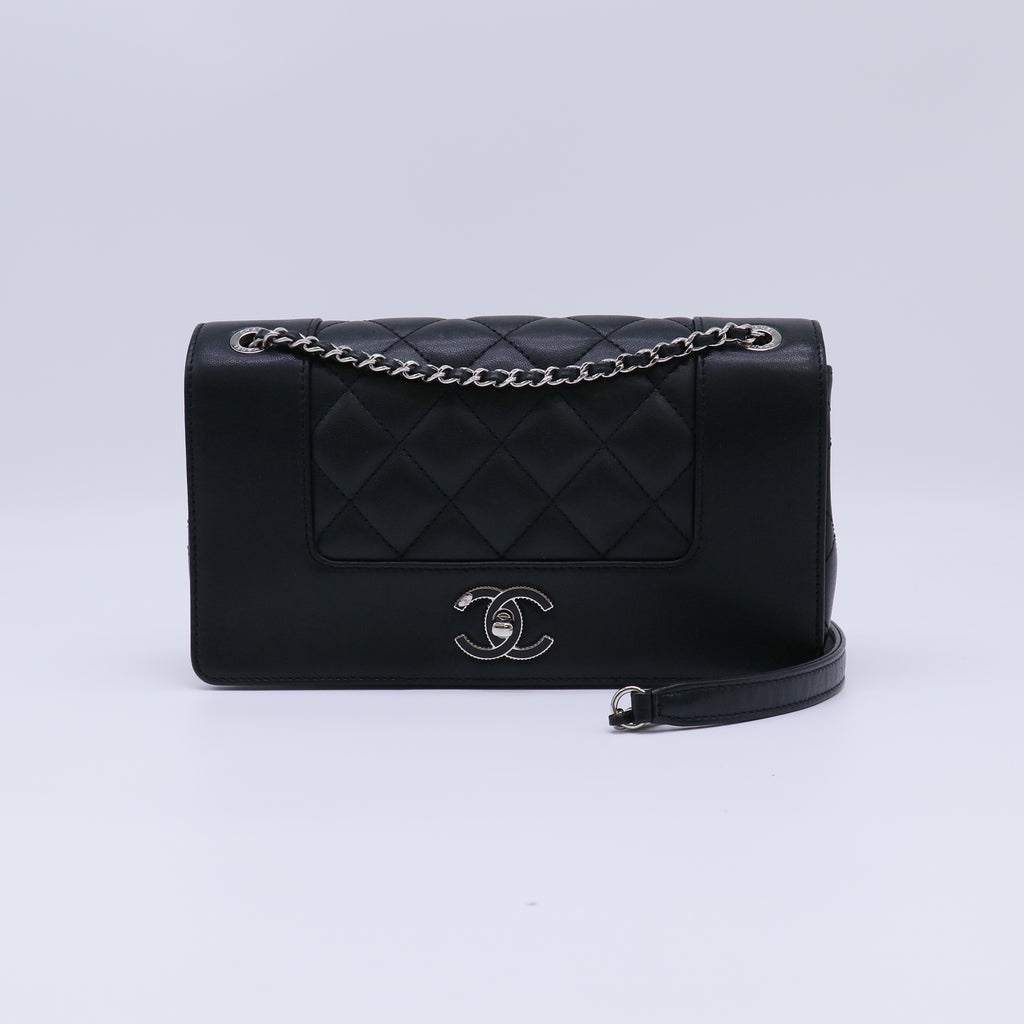 Mademoiselle Vintage Flap Bag Quilted Sheepskin Medium B22352