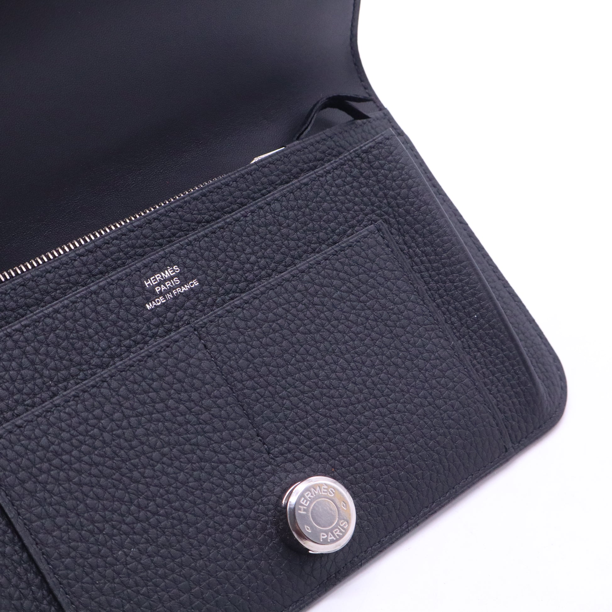 Hermes Dogon - Pocket Hand wallet in black togo leather W20765