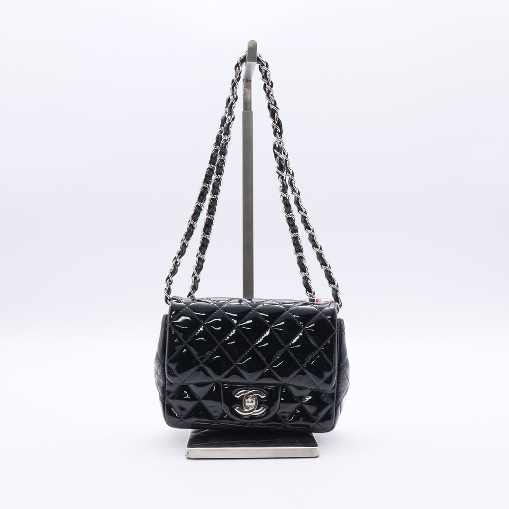 Chanel Classic Patent Mini Square Flap Bag twins