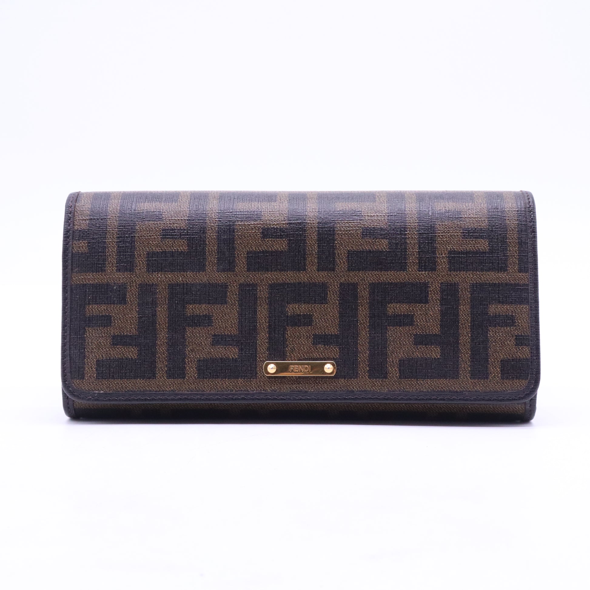 Fendi Tobacco Zucca Coated Canvas Continental Wallet W21041