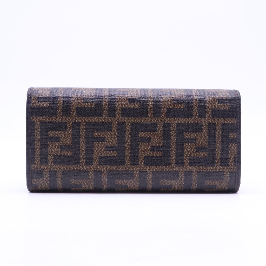 Fendi Tobacco Zucca Coated Canvas Continental Wallet W21041