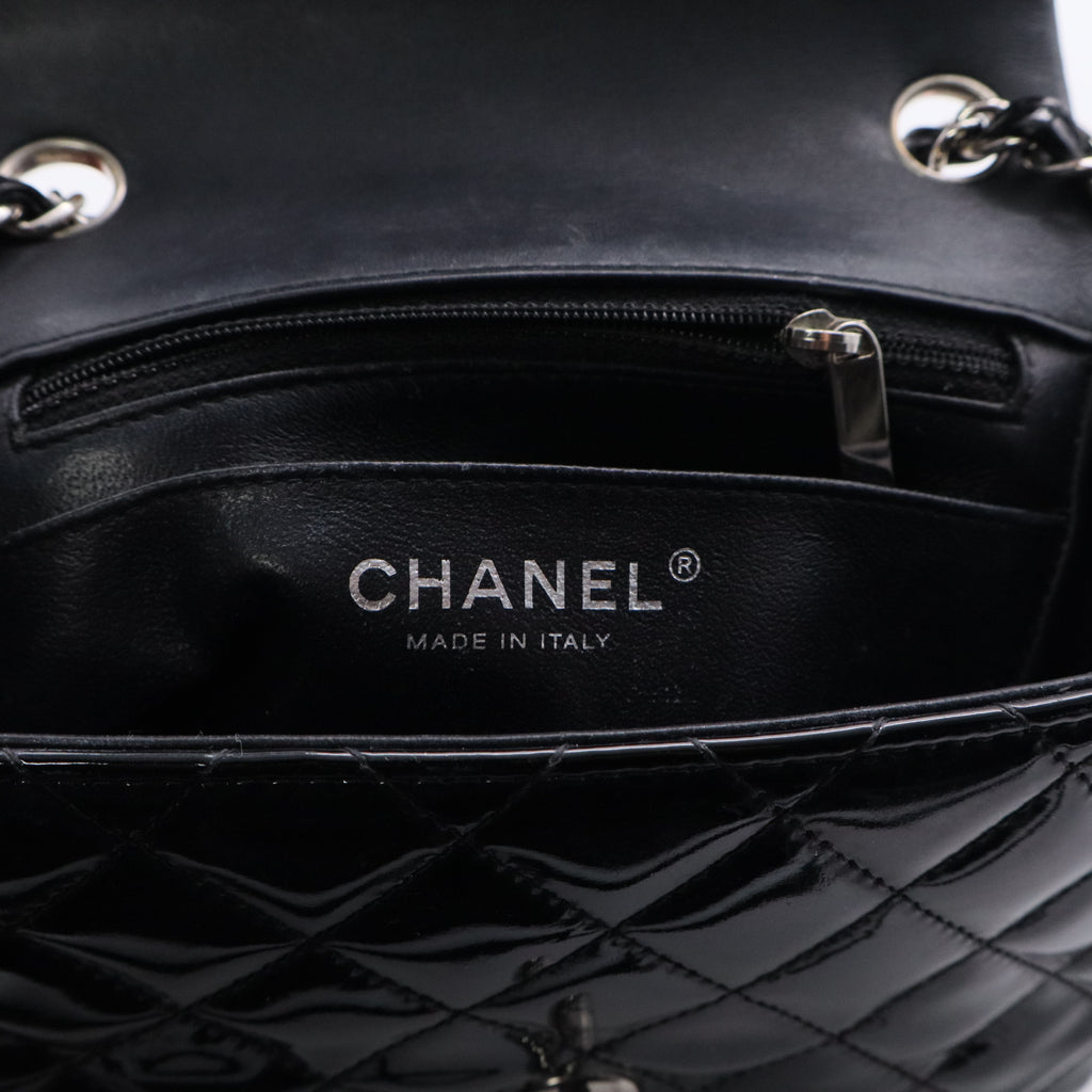 Chanel Classic Patent Mini Square Flap Bag twins