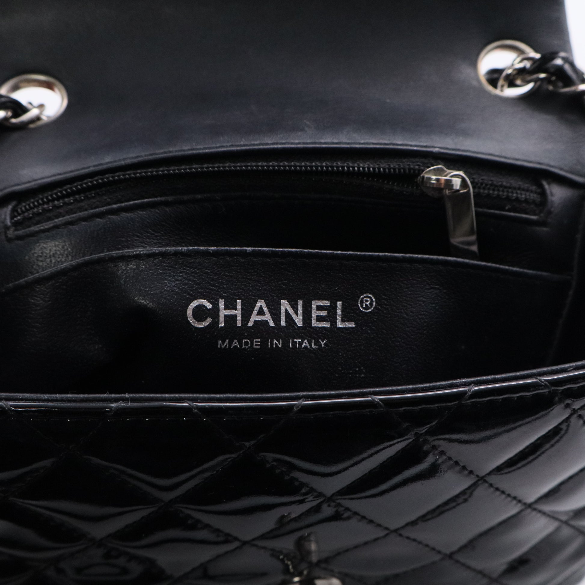 Chanel Classic Patent Mini Square Flap Bag twins