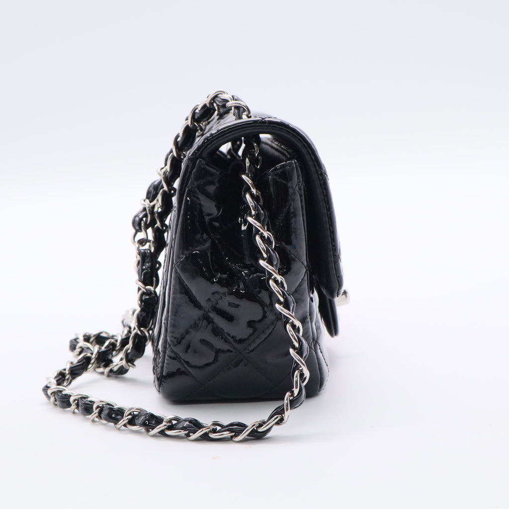 Chanel Classic Patent Mini Square Flap Bag twins