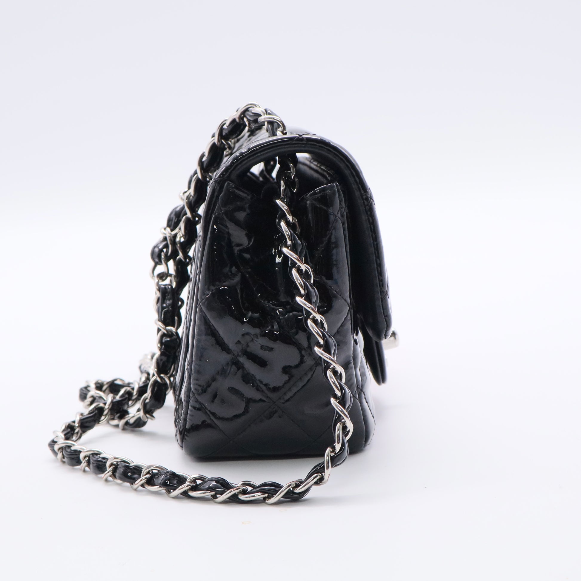 Chanel Classic Patent Mini Square Flap Bag twins